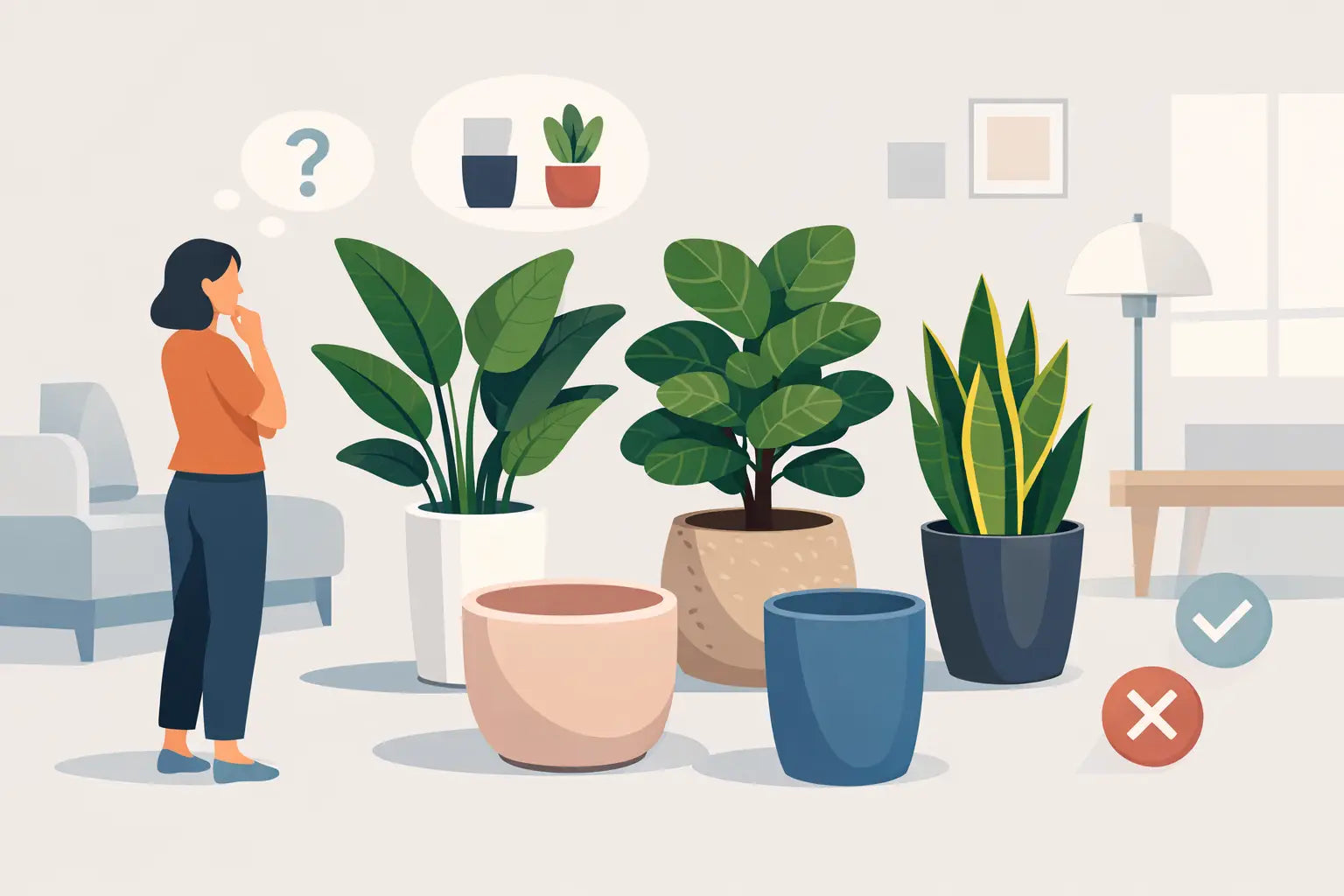 Grote bloempot voor binnen kiezen zonder missers