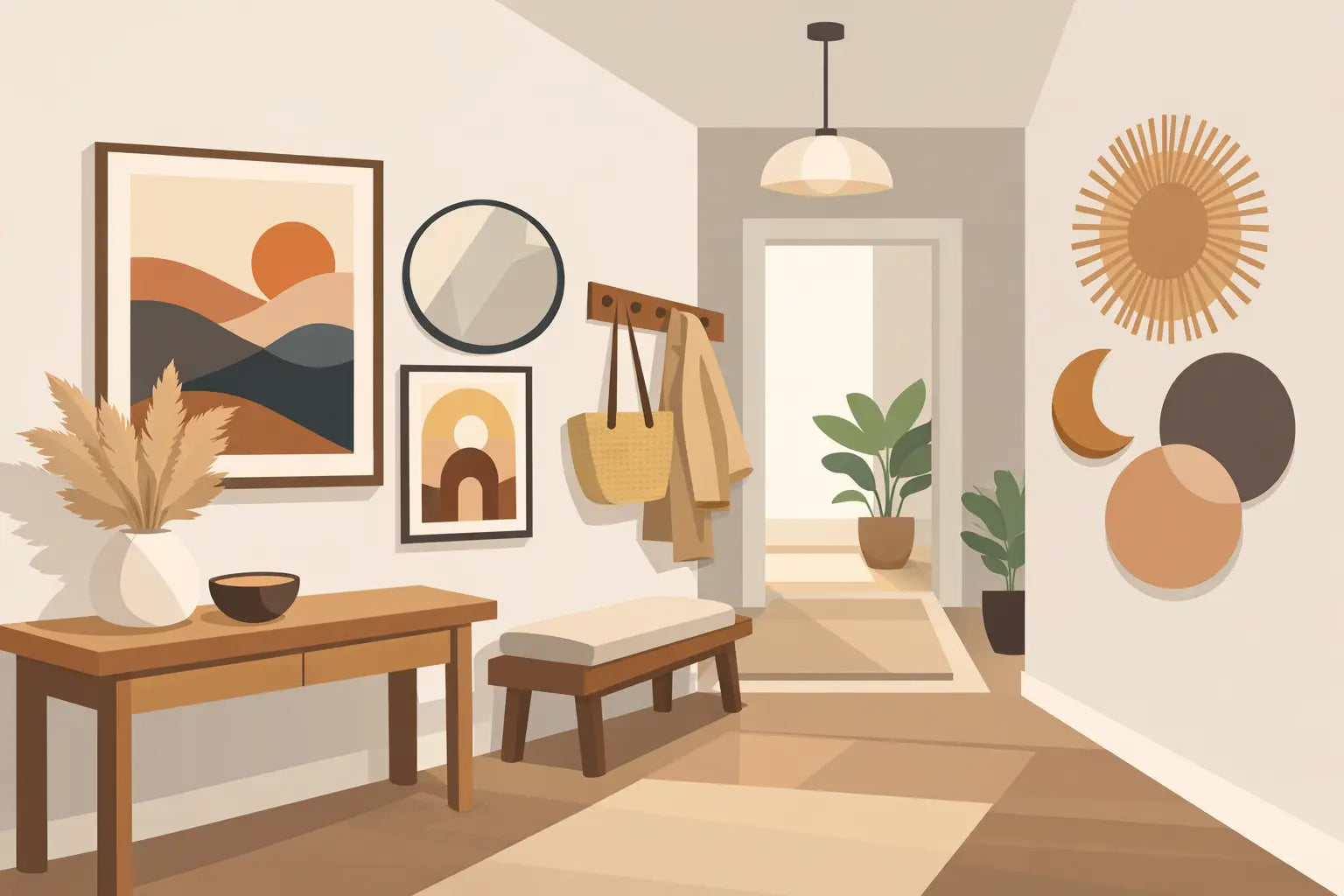 Wanddecoratie ideeën hal die direct sfeer geven