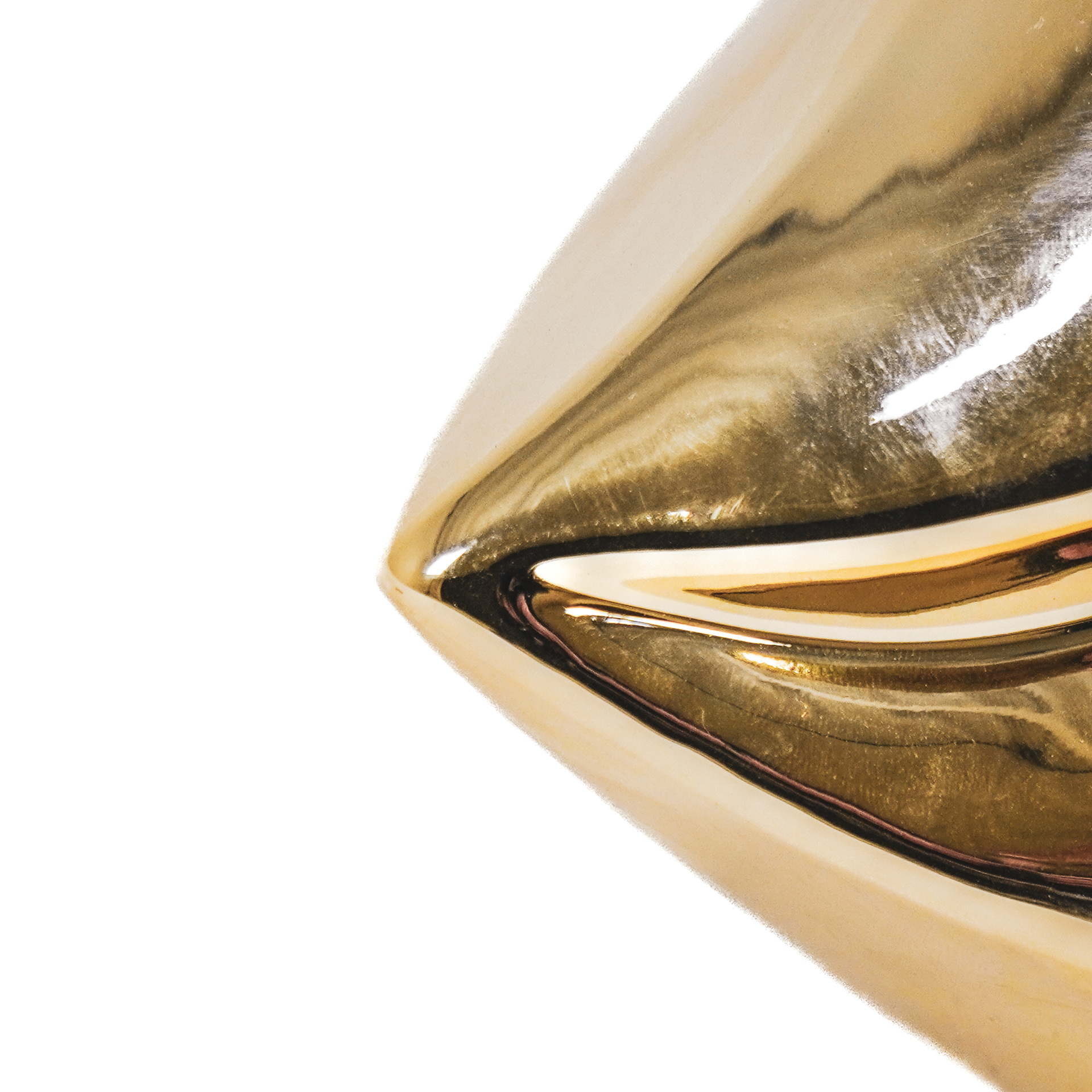 Pot - Lip - Keramiek - Goud - 21x19x11cm