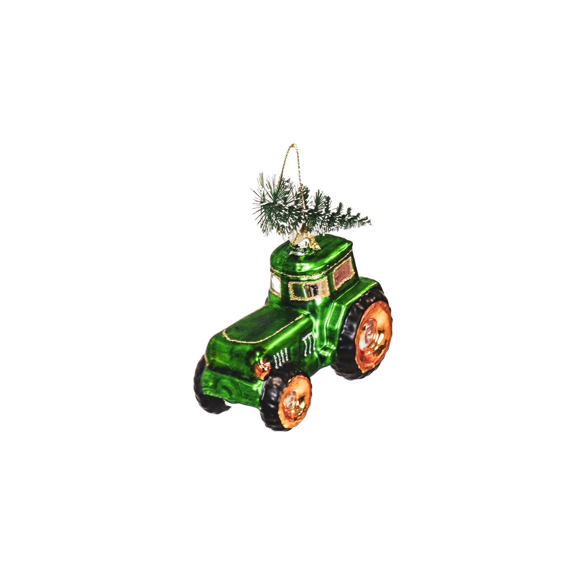 Kerstversiering - Kersthanger - Trekker - Glas - Groen - 9x5x10cm