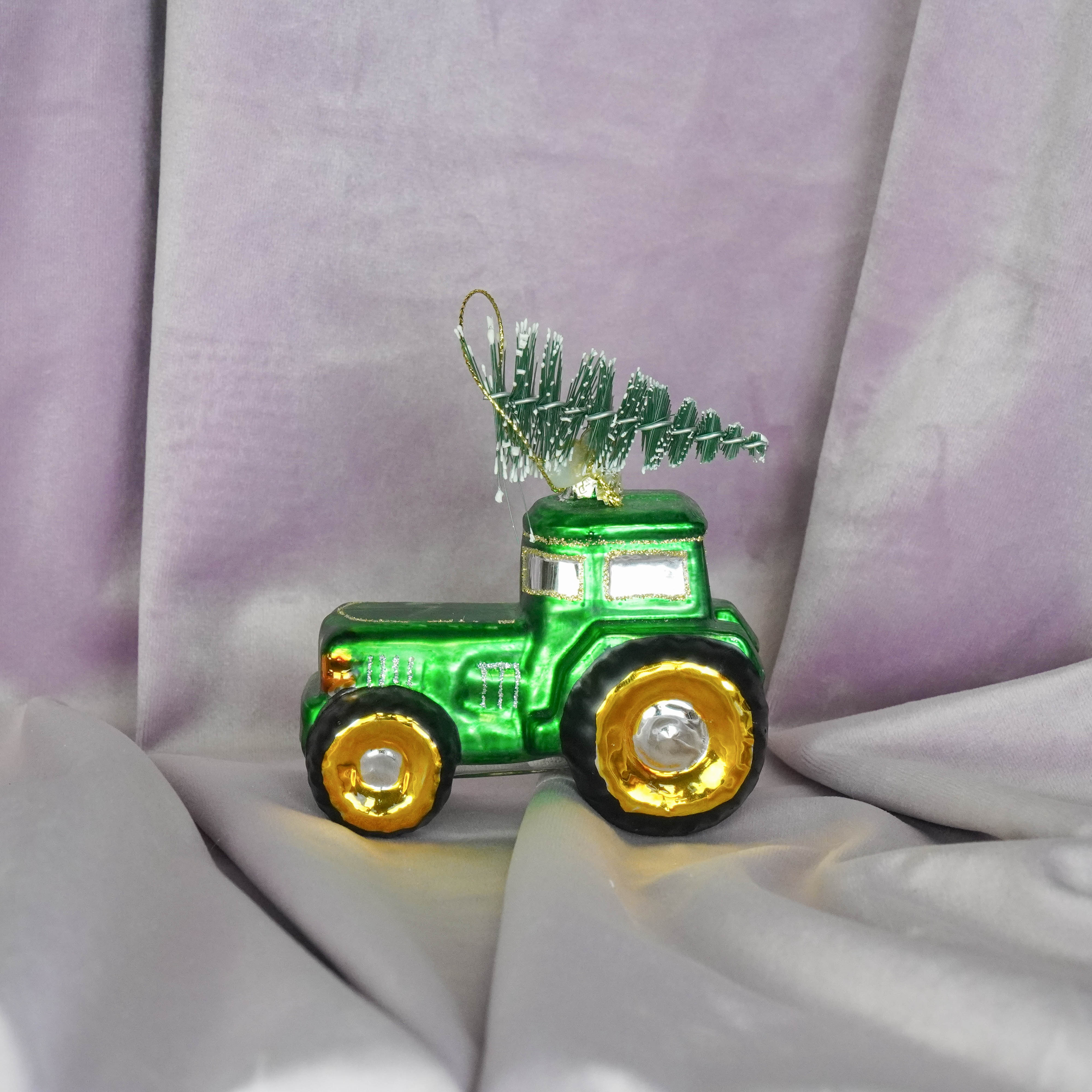 Kerstversiering - Kersthanger - Trekker - Glas - Groen - 9x5x10cm
