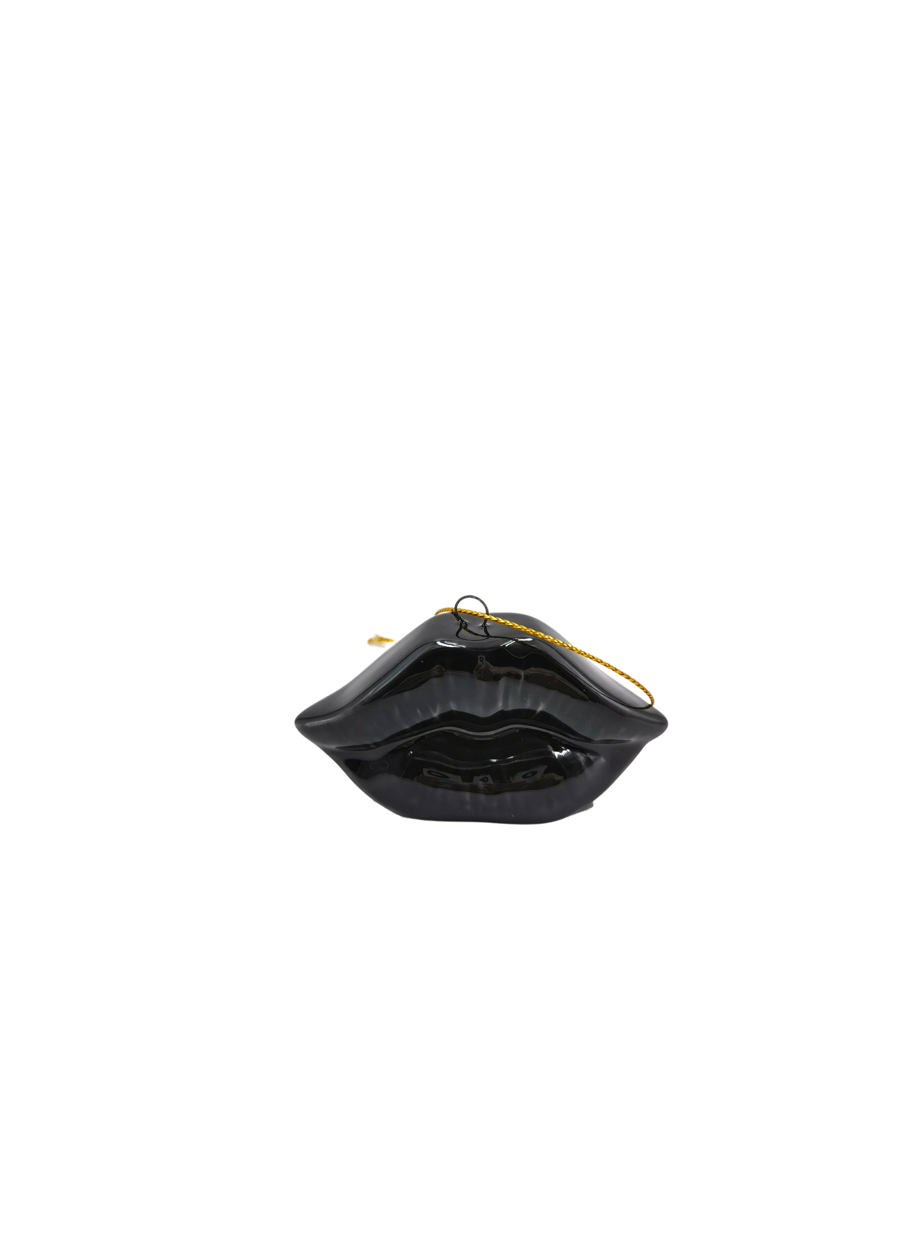 Kersthanger - Lip - Keramiek - Zwart - 6,5x2x4cm