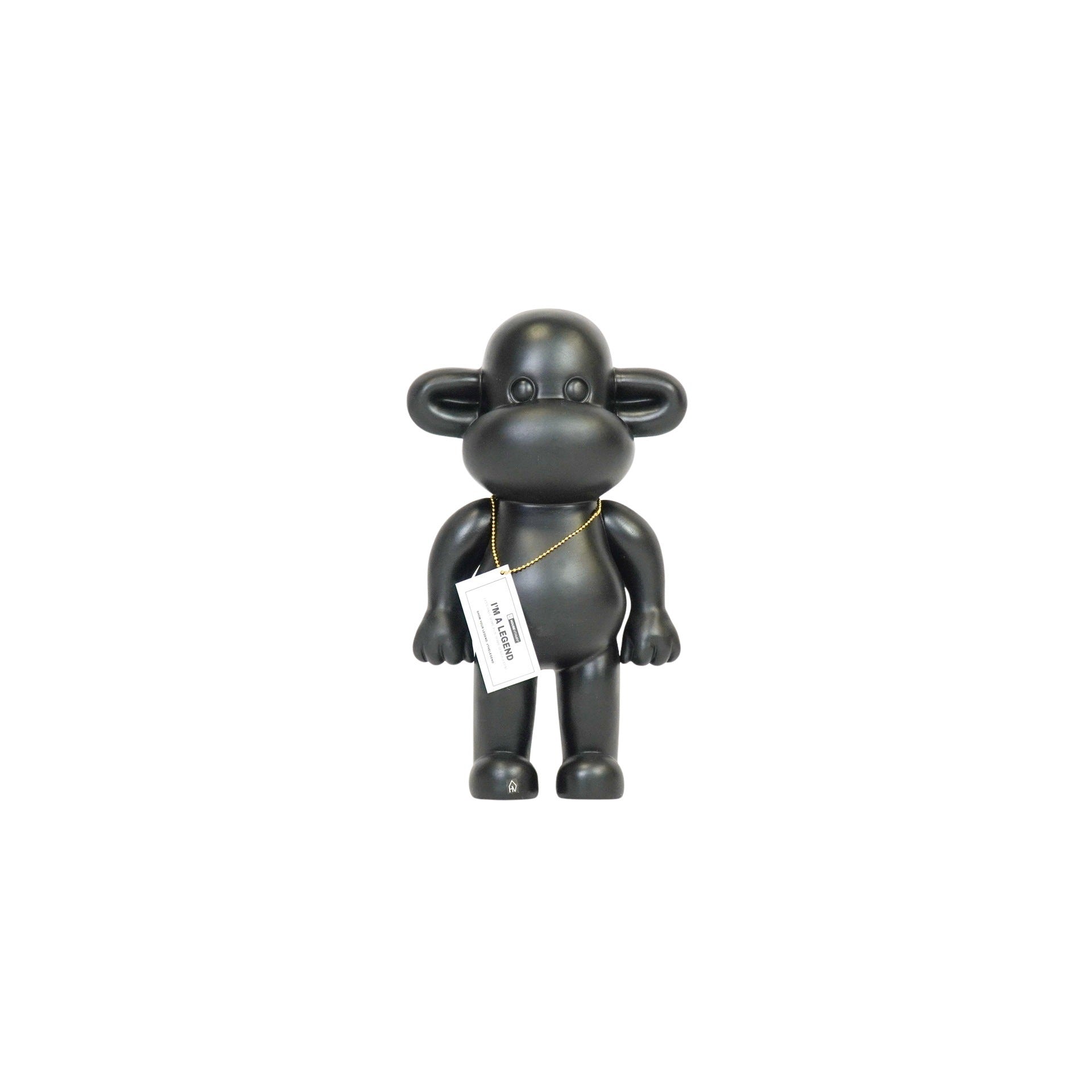 Ornament - Aap Beeld 'The Legend' - Polyresin - Zwart - 20,5x13,5x35cm