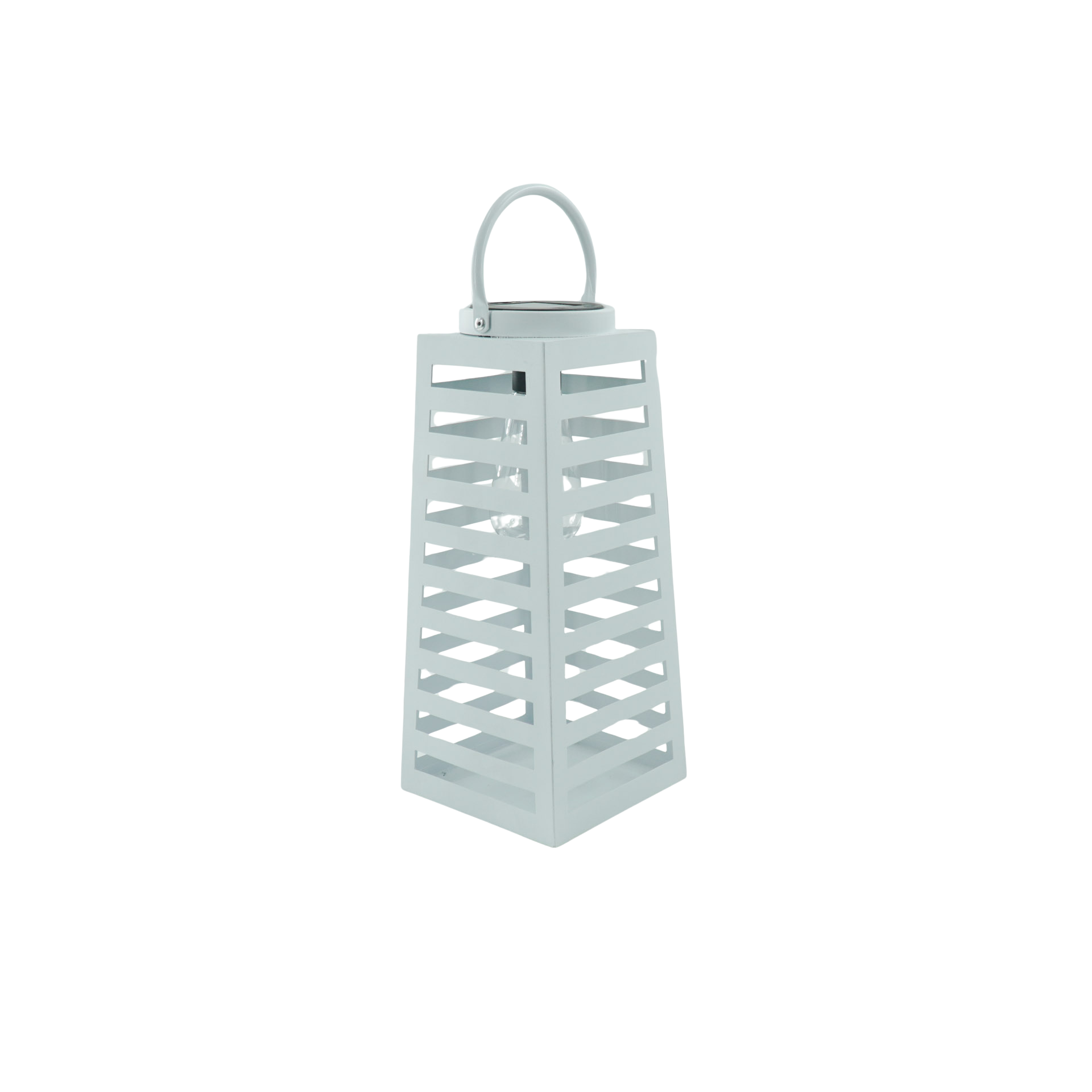 Lamp- Lantaarn/Windlicht - Solar - Metaal - Wit - 14x14x32,5cm