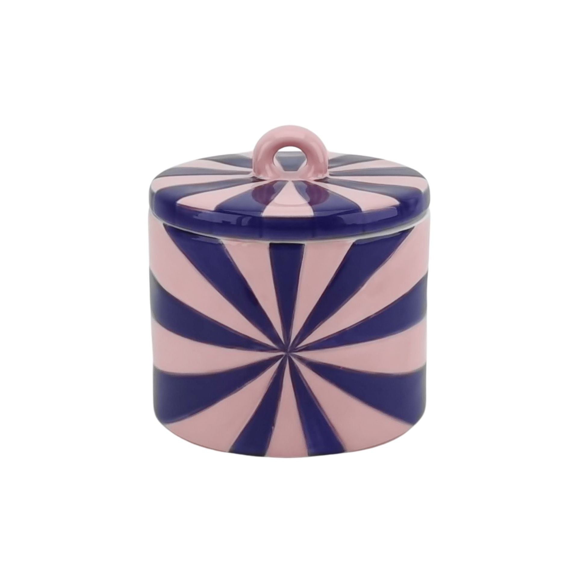 Opbergpot - Swirl - Roze/Blauw - Dolomiet - 11x11x11,5cm