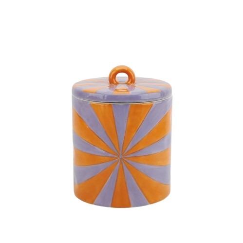 Opbergpot - Swirl - Oranje/Lila - Dolomiet - 11x11x14,5cm