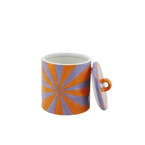 Opbergpot - Swirl - Oranje/Lila - Dolomiet - 11x11x14,5cm