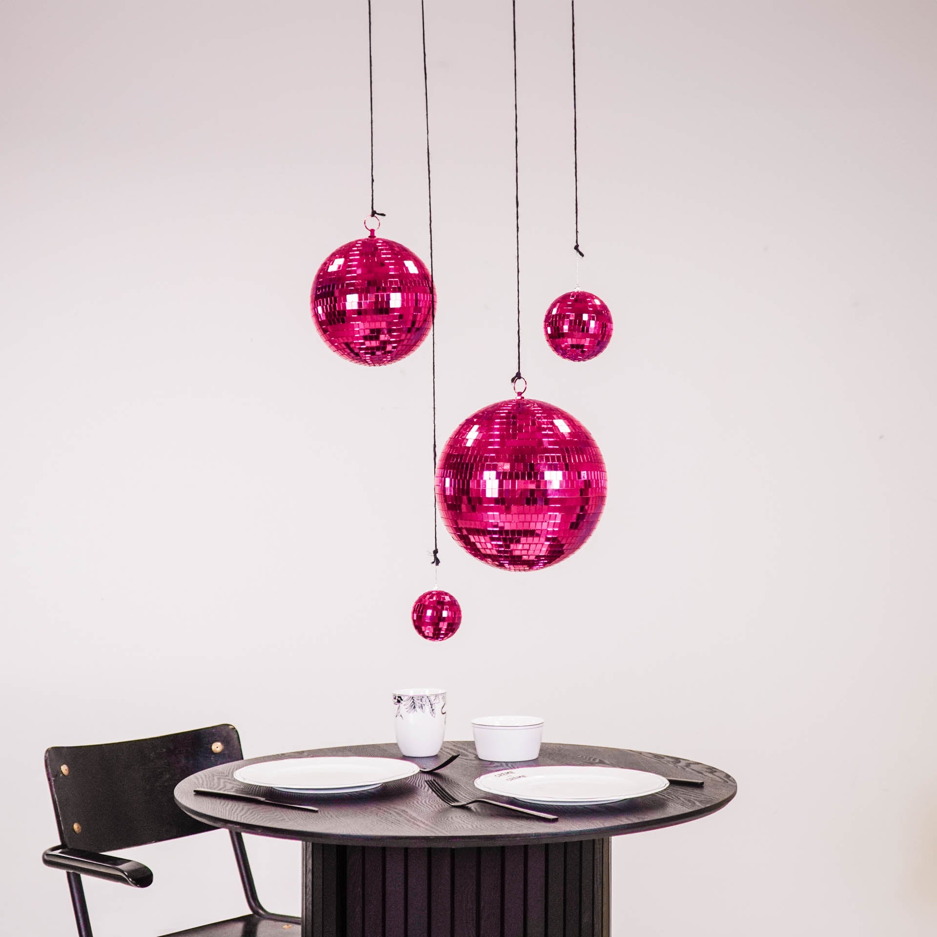 Kerstversiering - Kersthanger - Discobal - Foam - Roze - 10x10x10cm