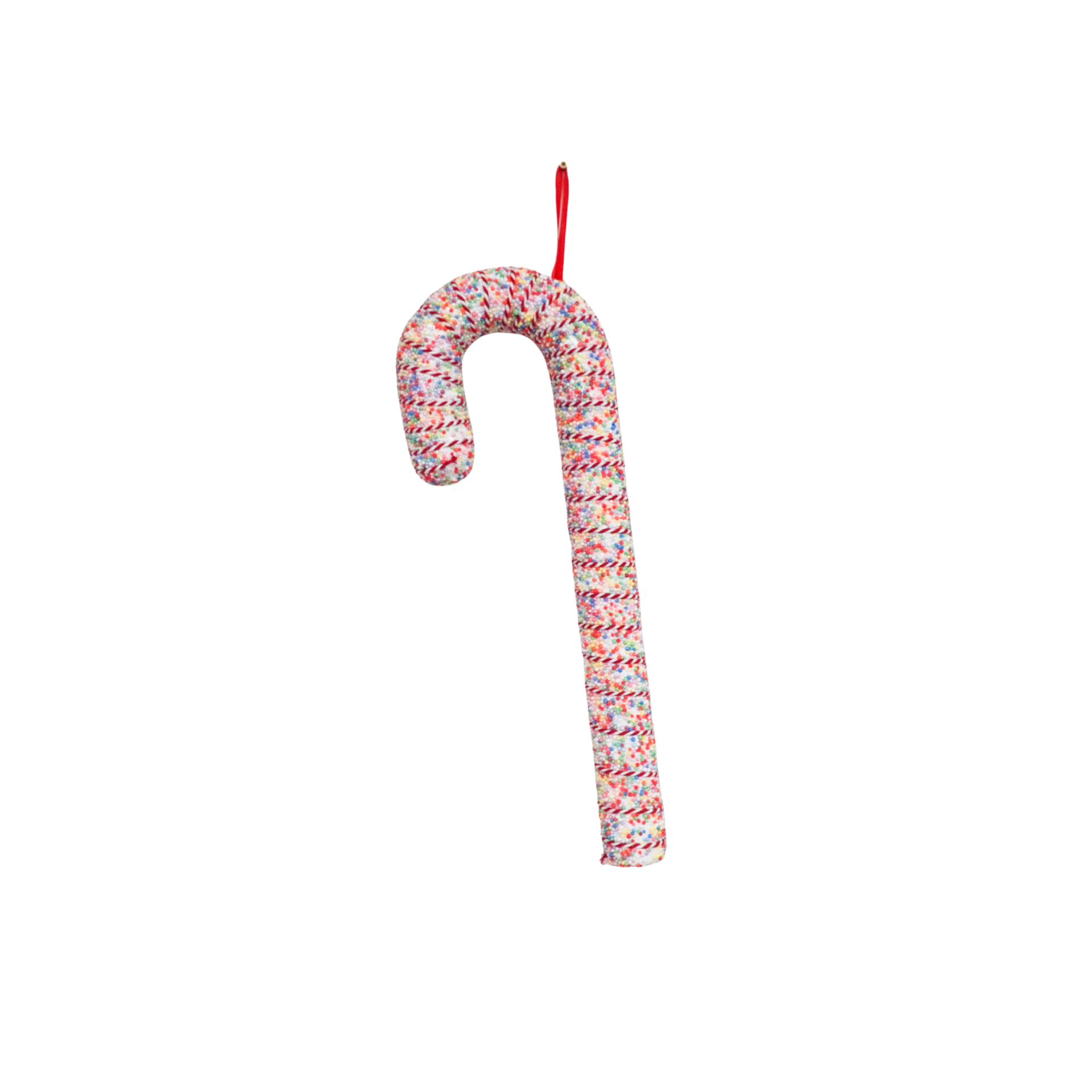 Kerstversiering - Zuurstok - Wit/ Discobal Dip - Foam - 52 cm