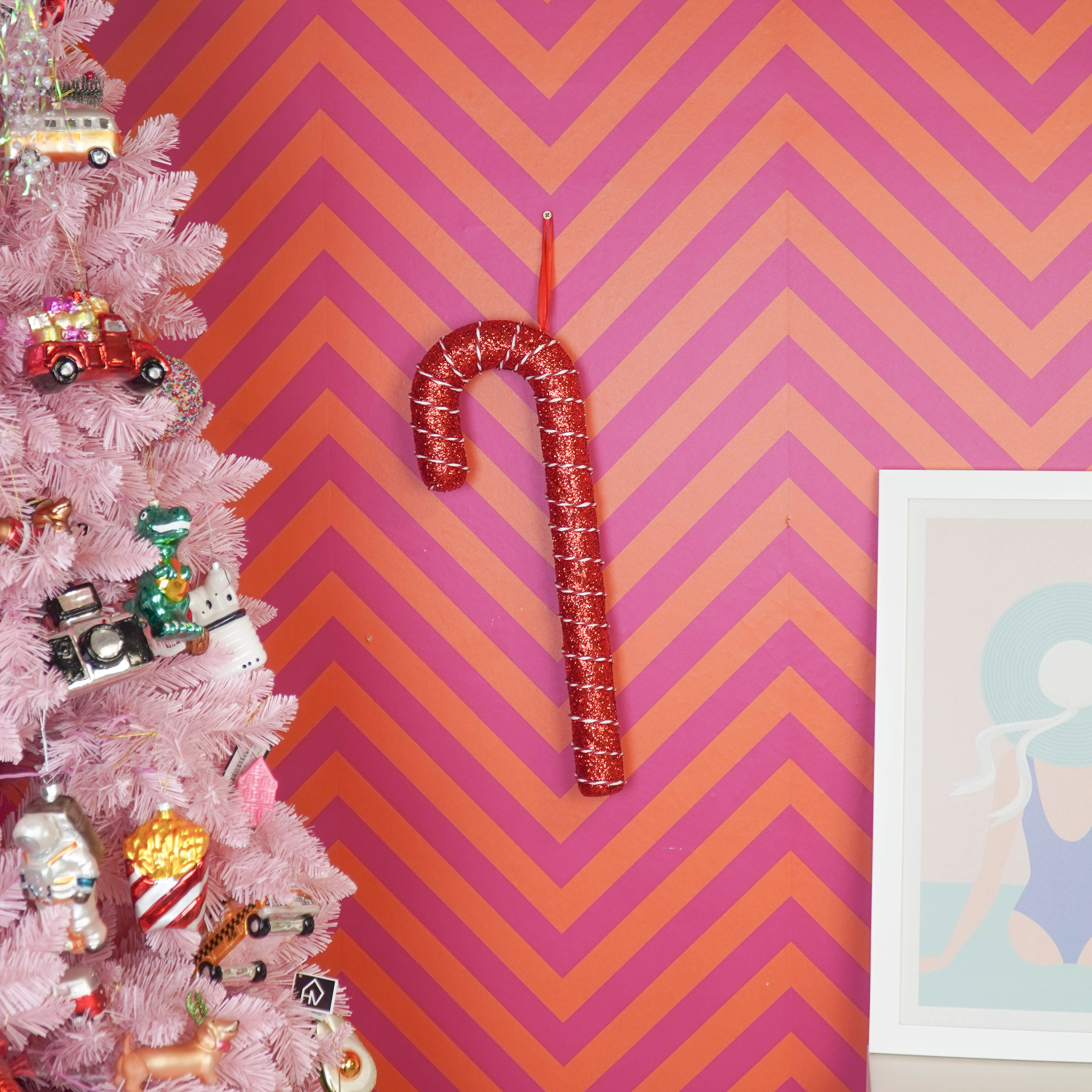 Kerstversiering - Zuurstok - Rood - Foam - 52 cm