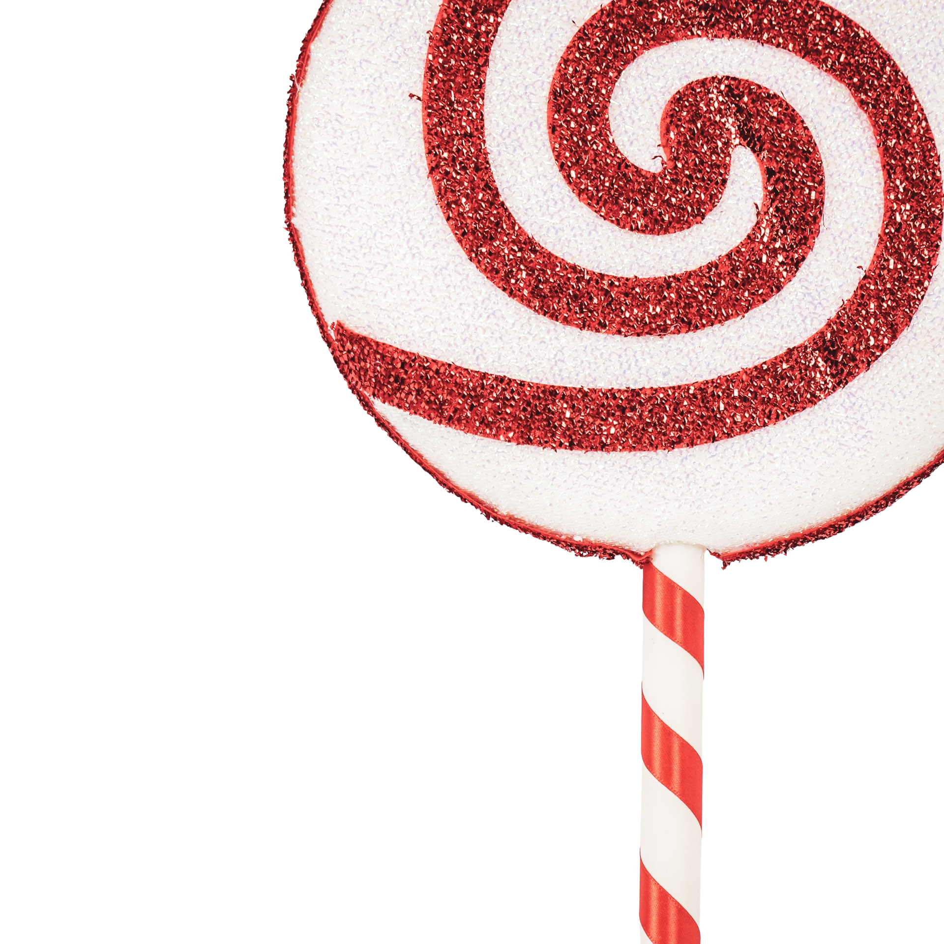 Kerstversiering - Lolly - Wit/ Rood - Foam - 25x63cm