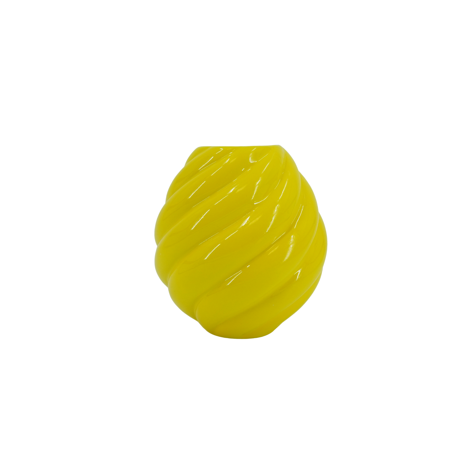 Bloemenvaas - Swirl Vaas - Keramiek - Geel- 20x20x21,5 cm