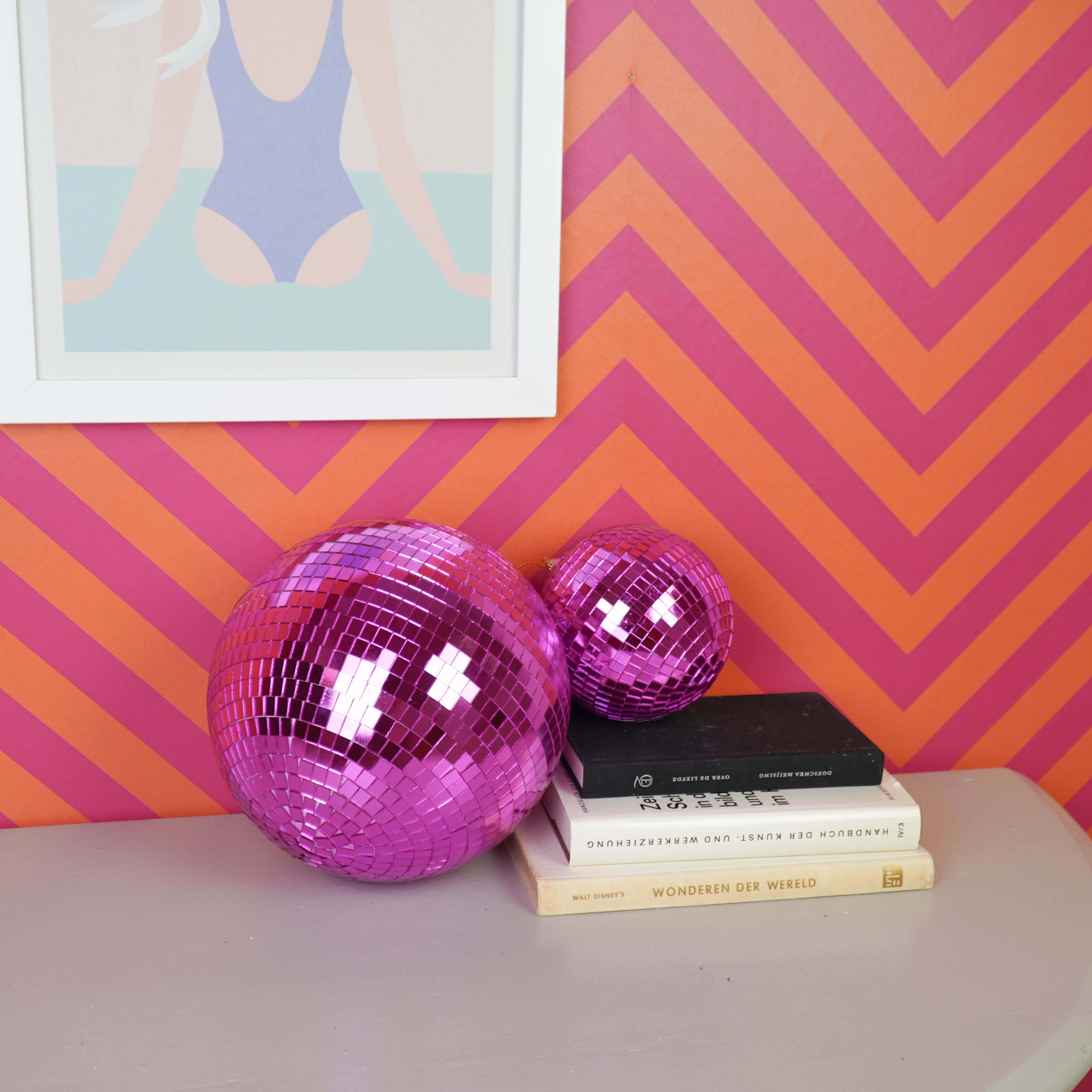 Kerstversiering - Kersthanger - Discobal - Foam - Roze - 15x15x15cm