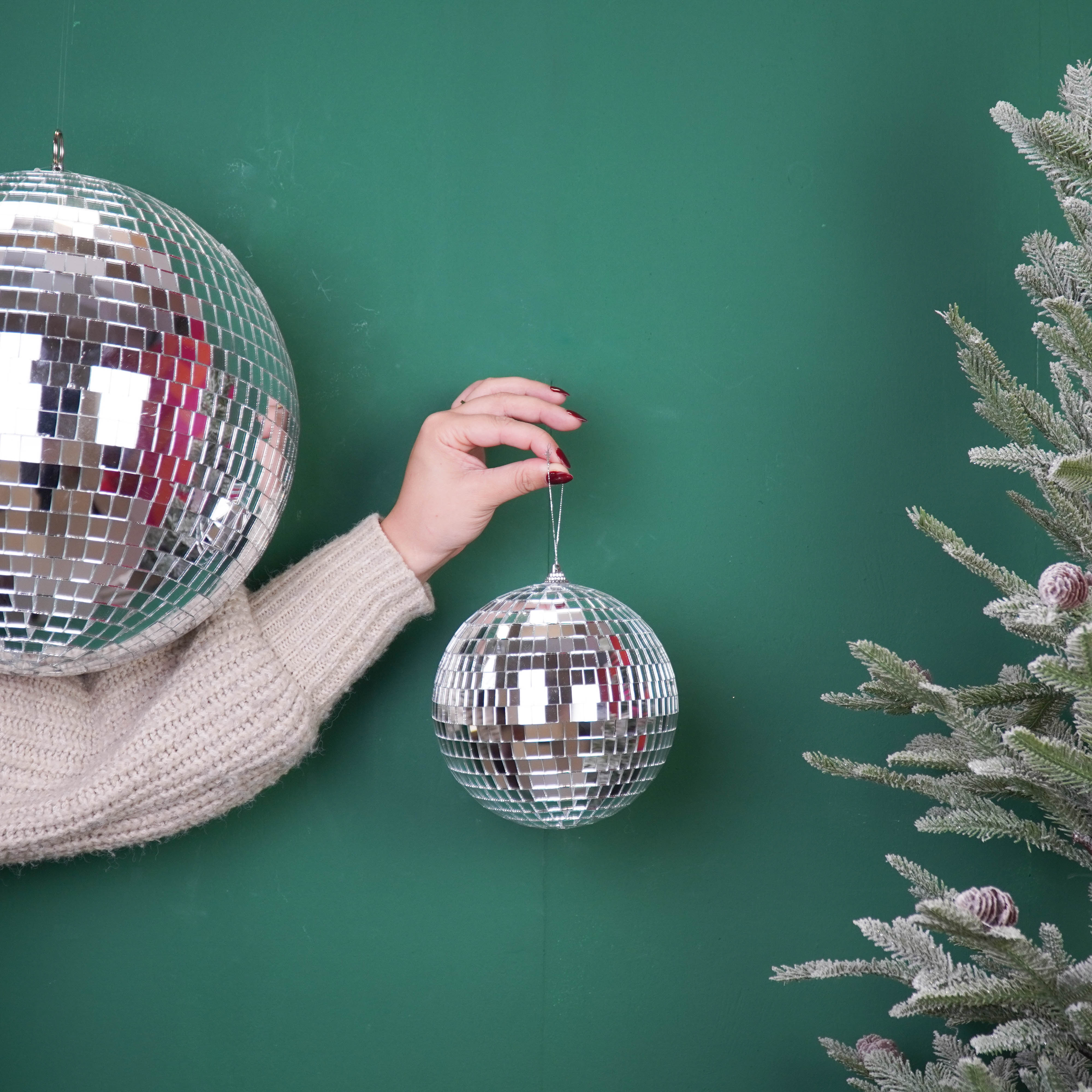 Kerstversiering - Kersthanger - Discobal - Foam - Zilver - 15x15x15cm
