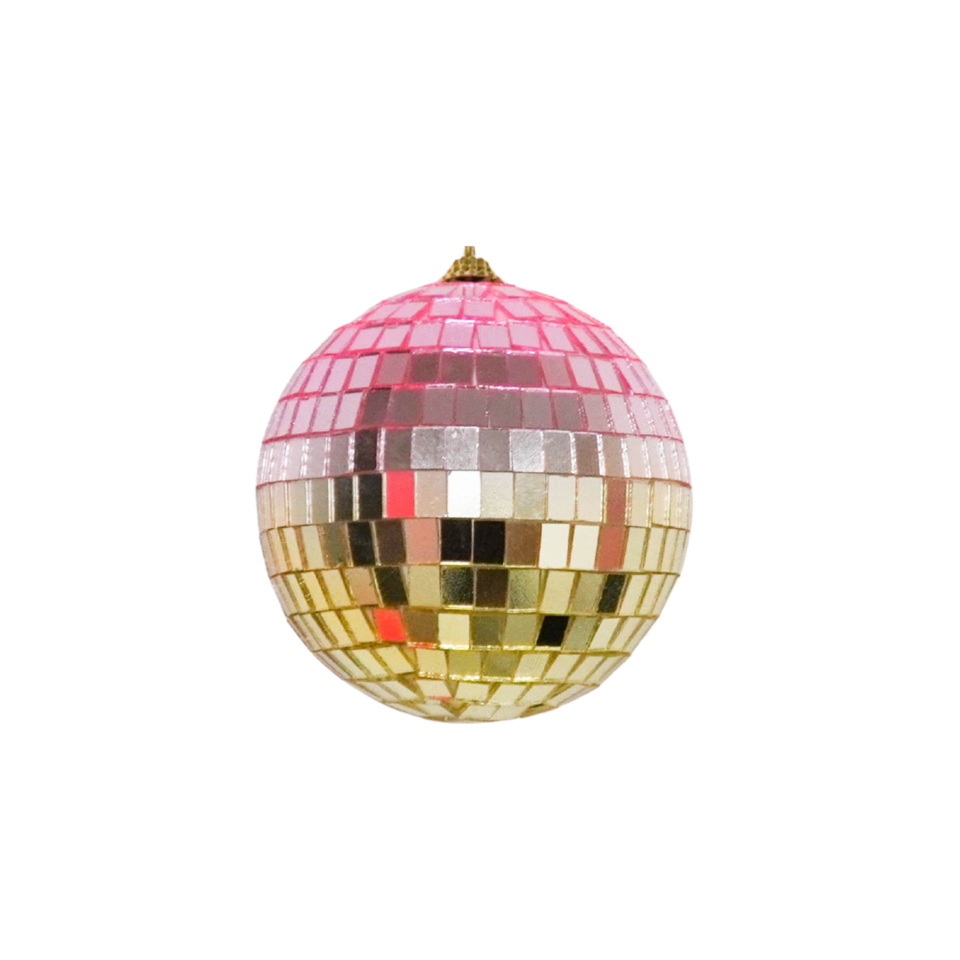 Kerstversiering - Kersthanger - Discobal - Foam - Roze/Goud - 20x20x20cm