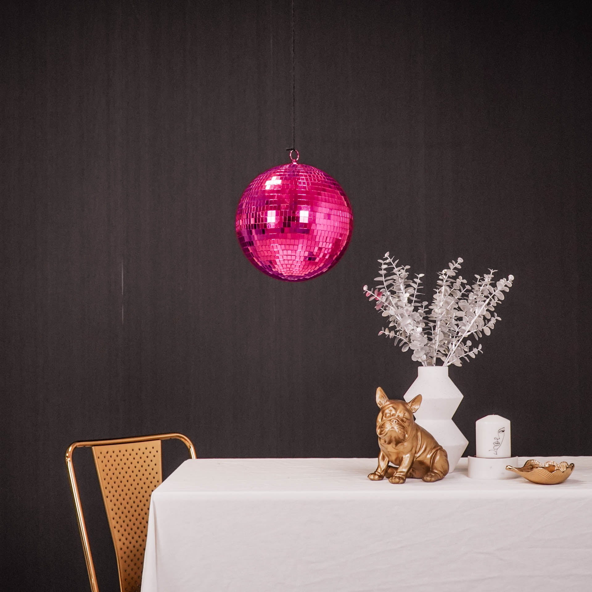 Kerstversiering - Kersthanger - Discobal - Foam - Roze - 25x25x25cm