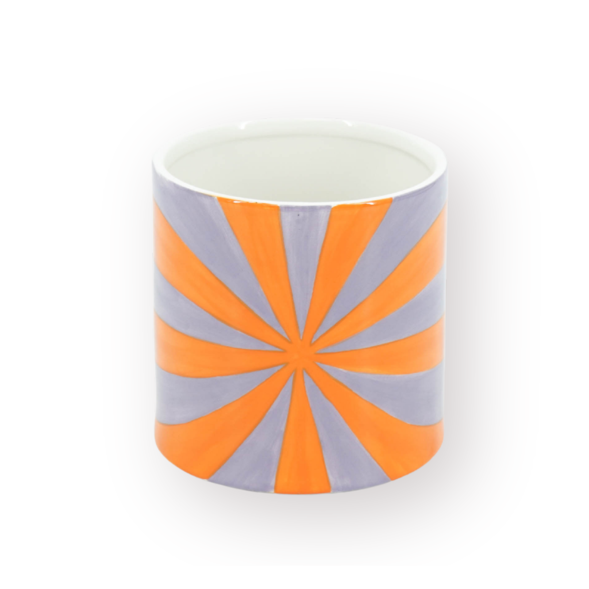 Pot - Planten Pot Swirl - Dolomiet - Oranje/ Lila - 15.5x15.5x16 cm