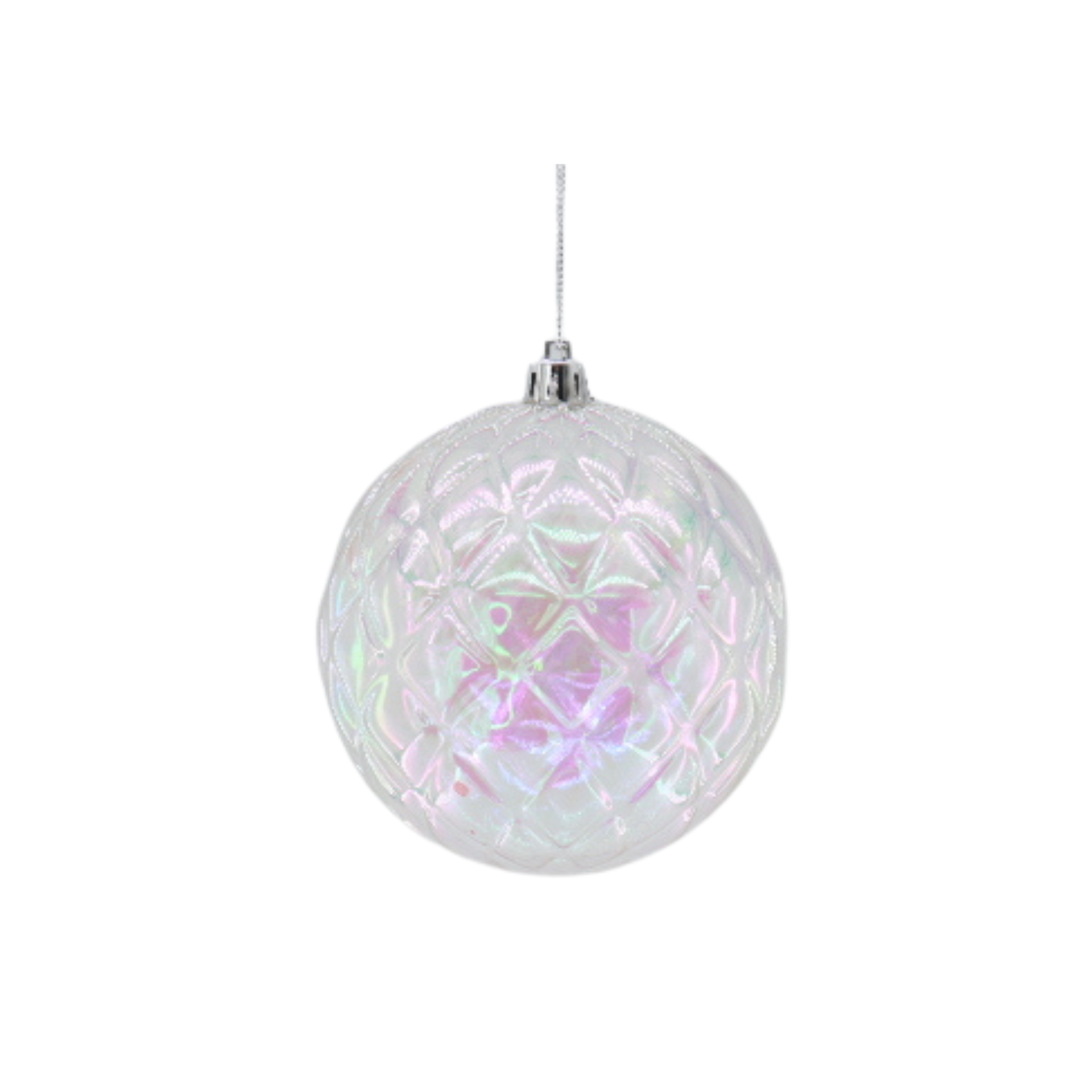 Kersthanger - Kerstbal - Kunststof Iridescent - 15x15 cm