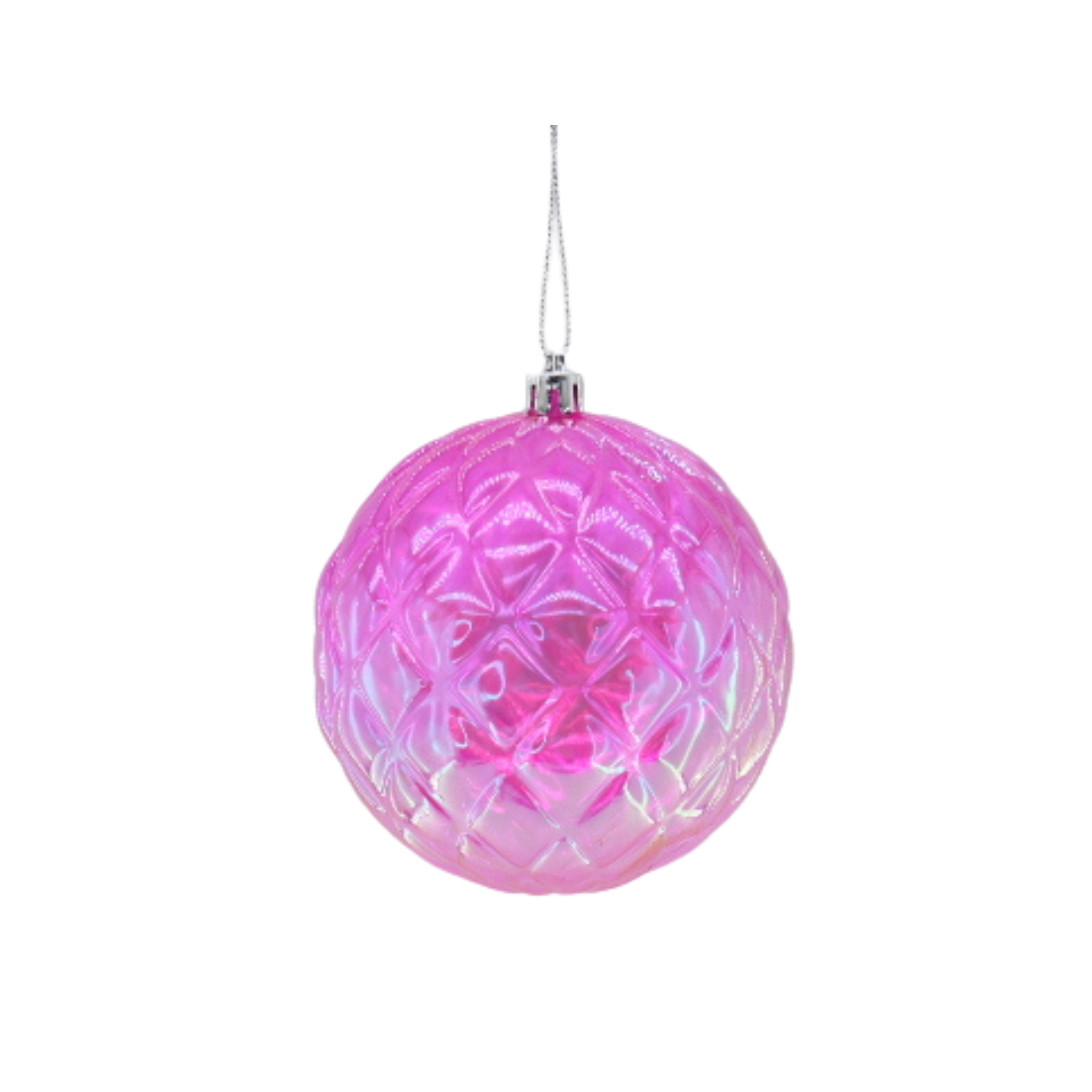 Kersthanger - Kerstbal - Kunststof - Roze - 15x15 cm