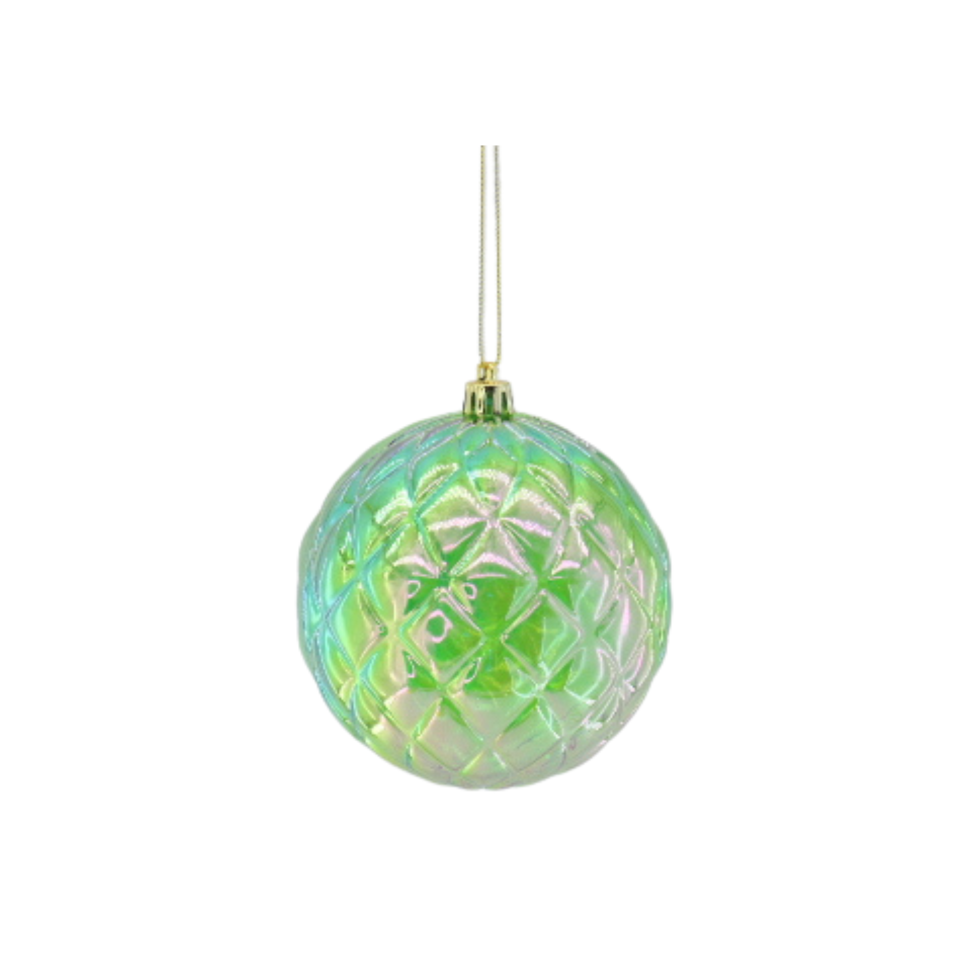 Kersthanger - Kerstbal - Kunststof - Groen - 15x15 cm