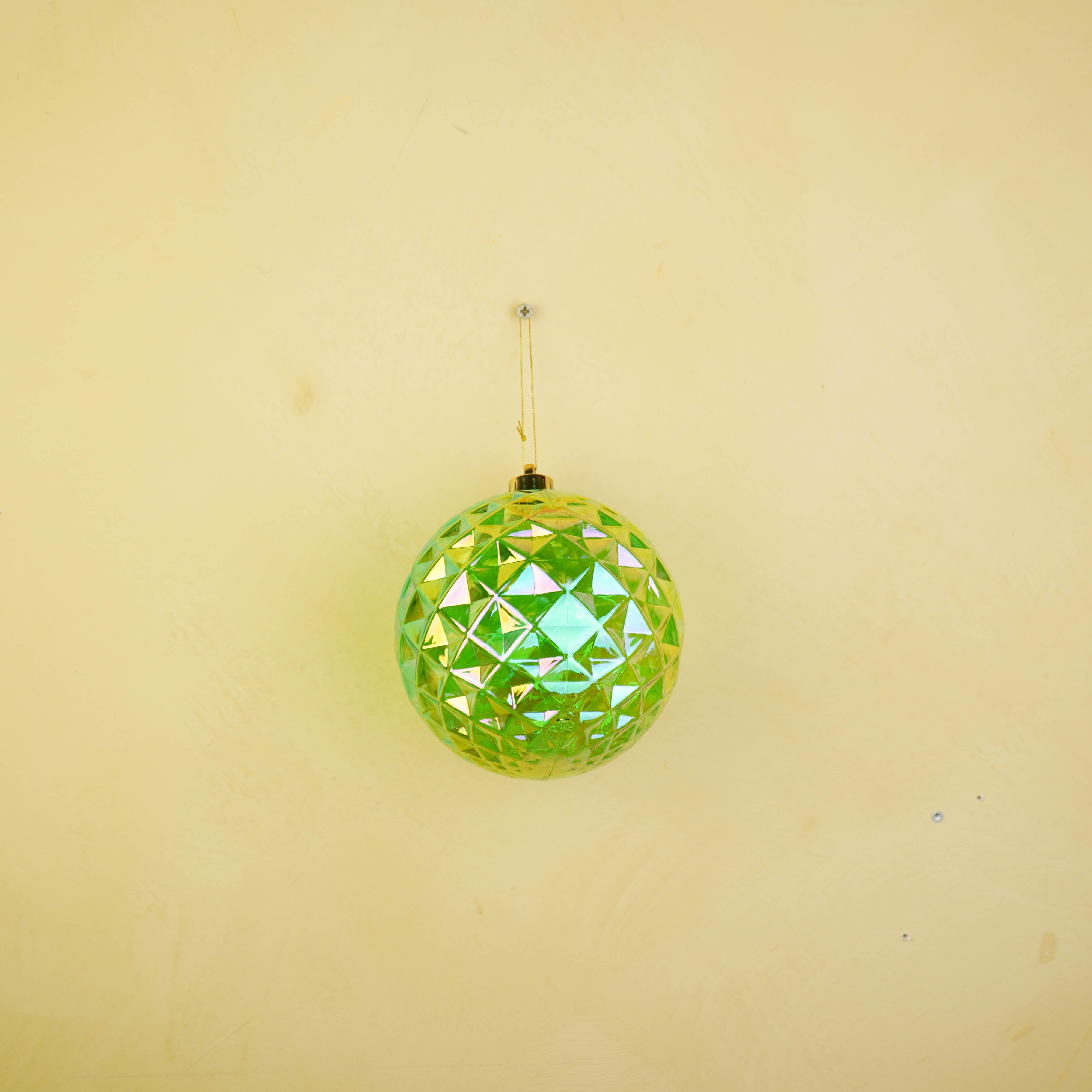 Kersthanger - Kerstbal - Kunststof - Groen - 15x15 cm