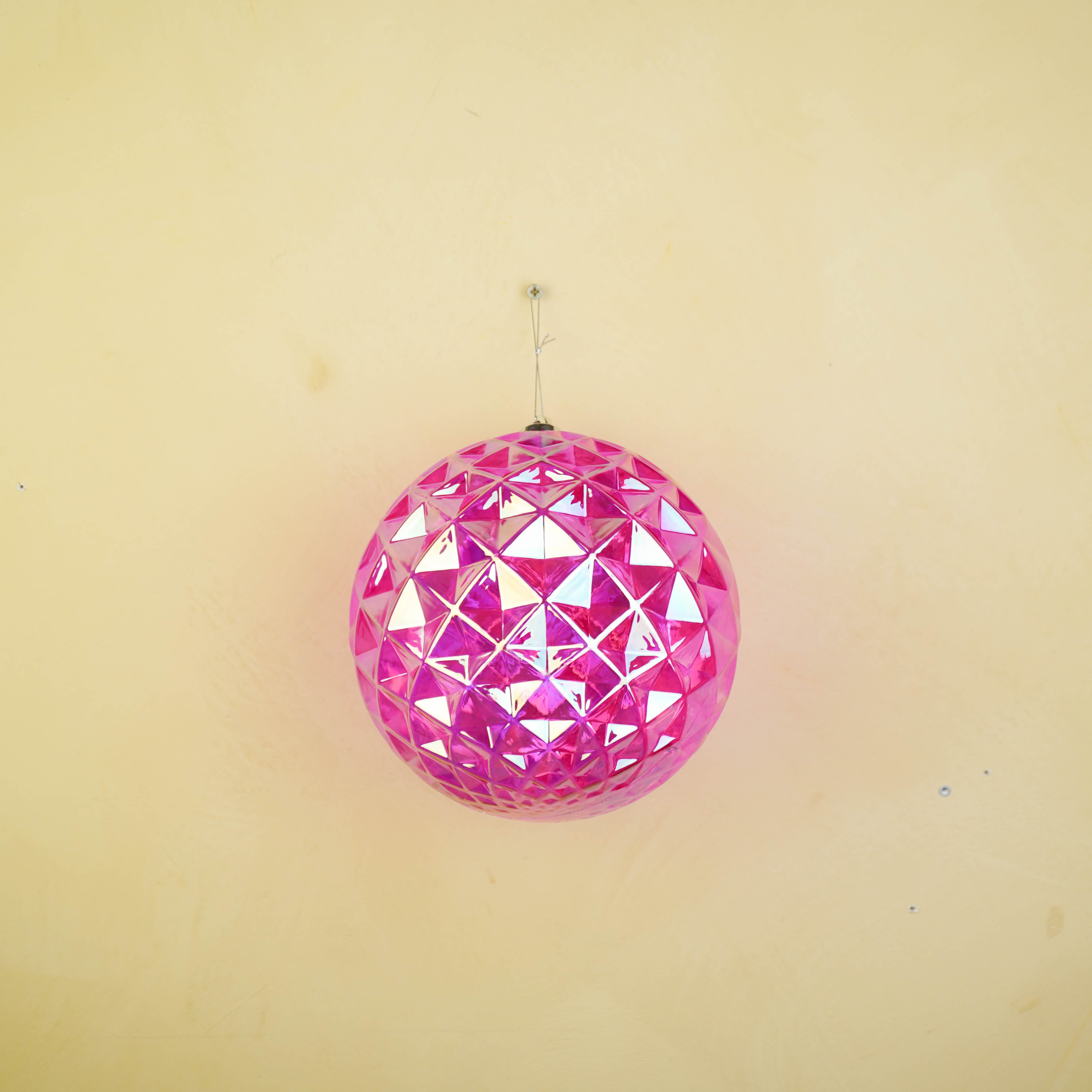 Kersthanger - Kerstbal - Kunststof - Roze - 20x20cm