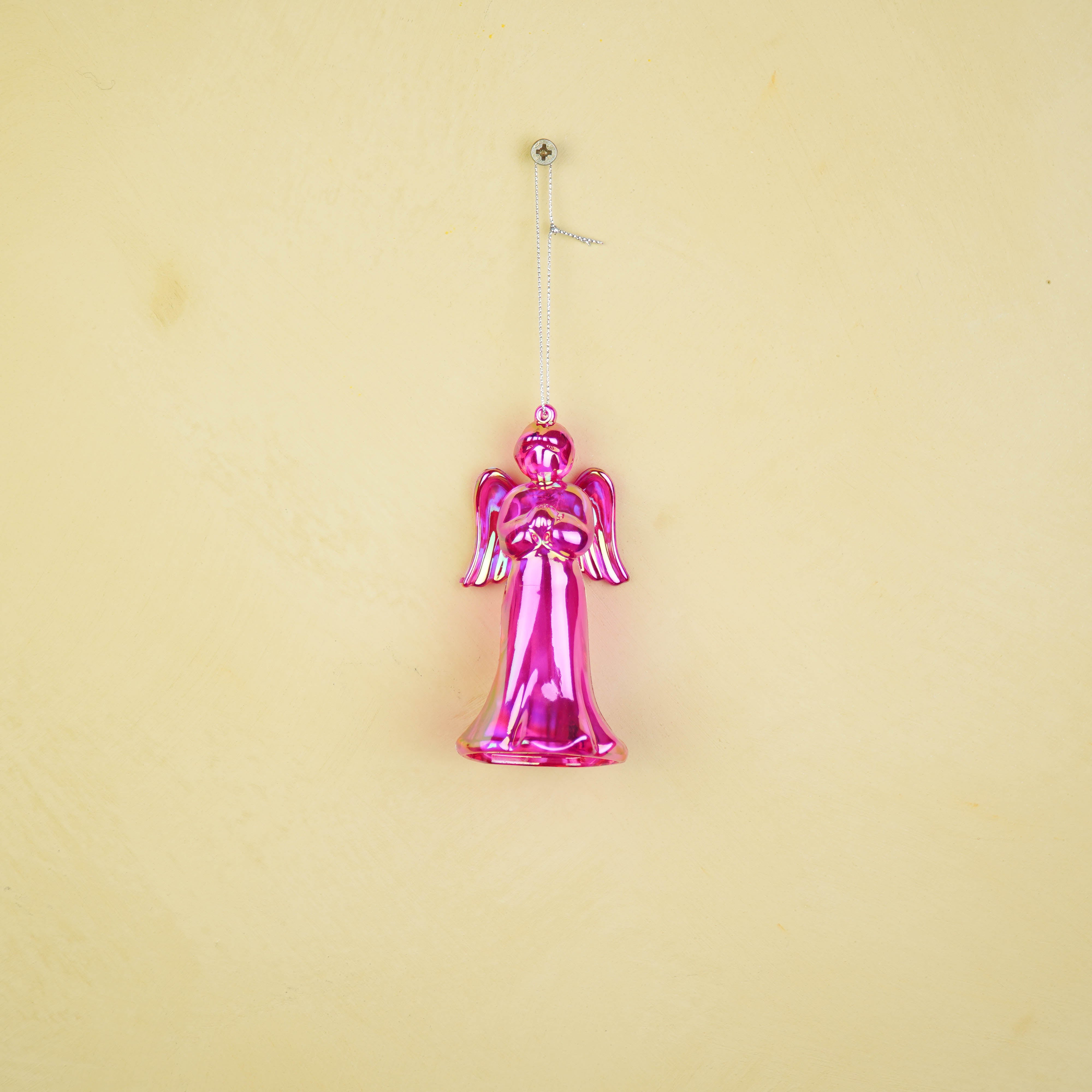 Kersthanger - Engel - Kunststof - Roze - 6x5,5x11 cm