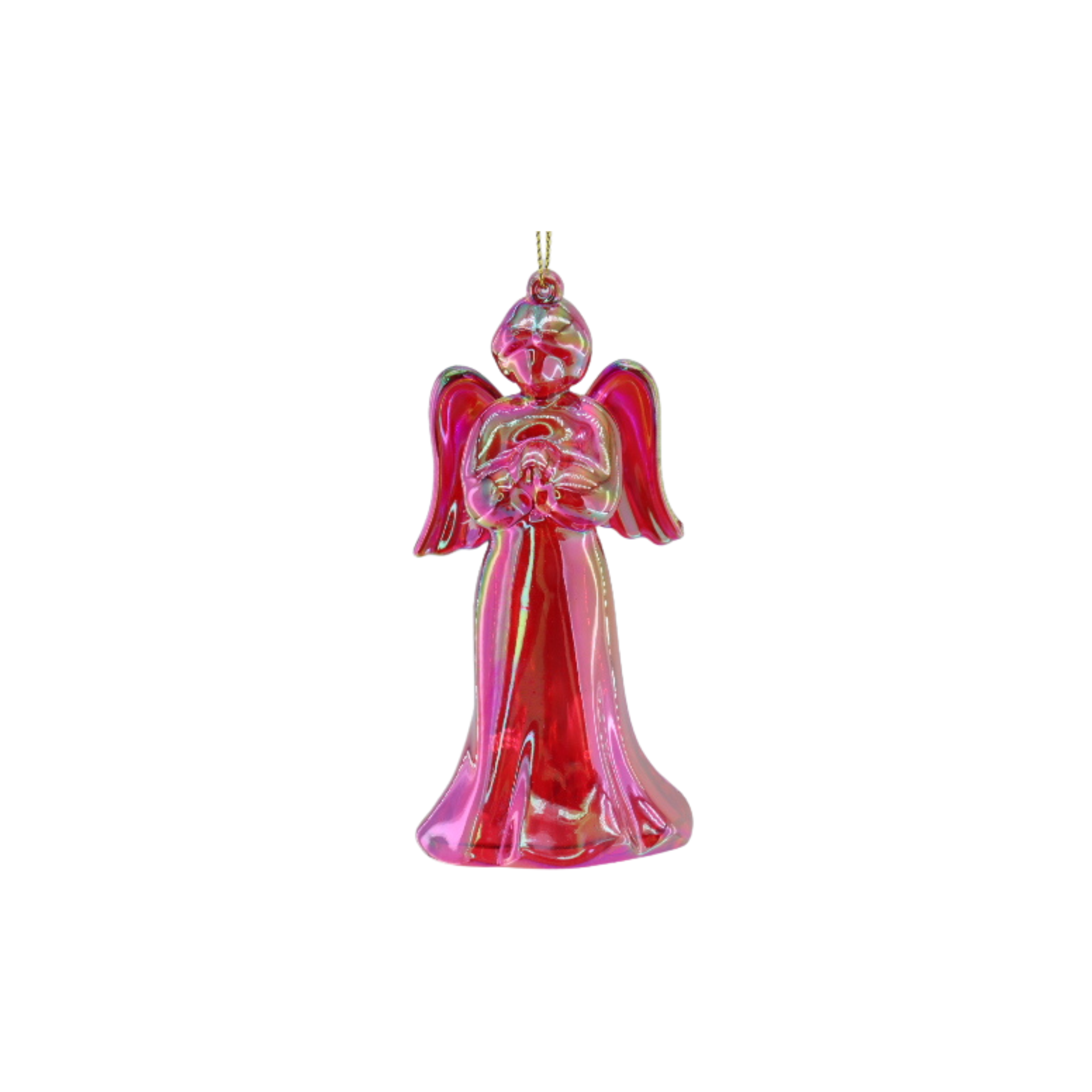 Kersthanger - Engel - Kunststof - Rood - 6x5,5x11 cm