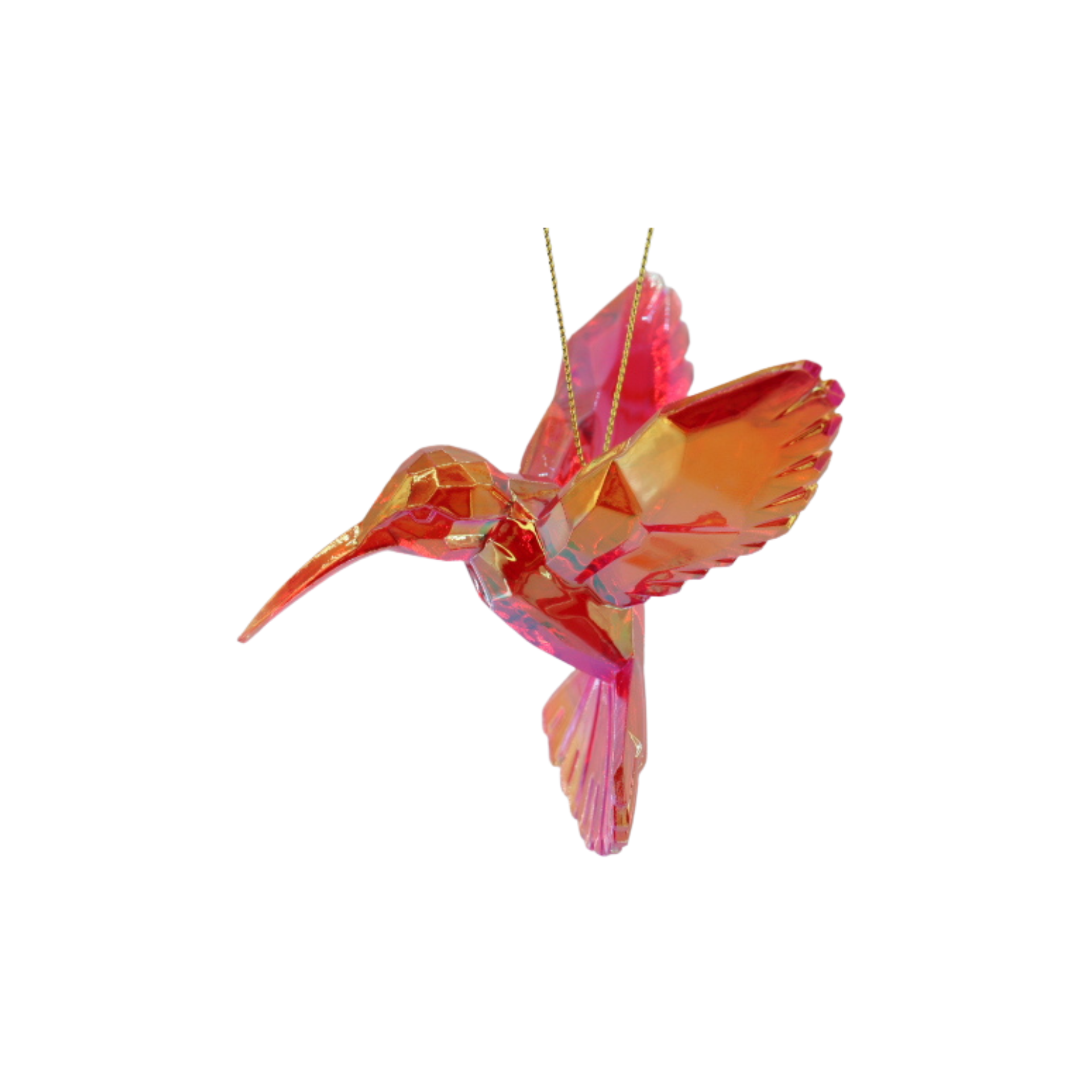 Kersthanger Kolibrie - Acryl - Rood - 9,5x7x9 cm