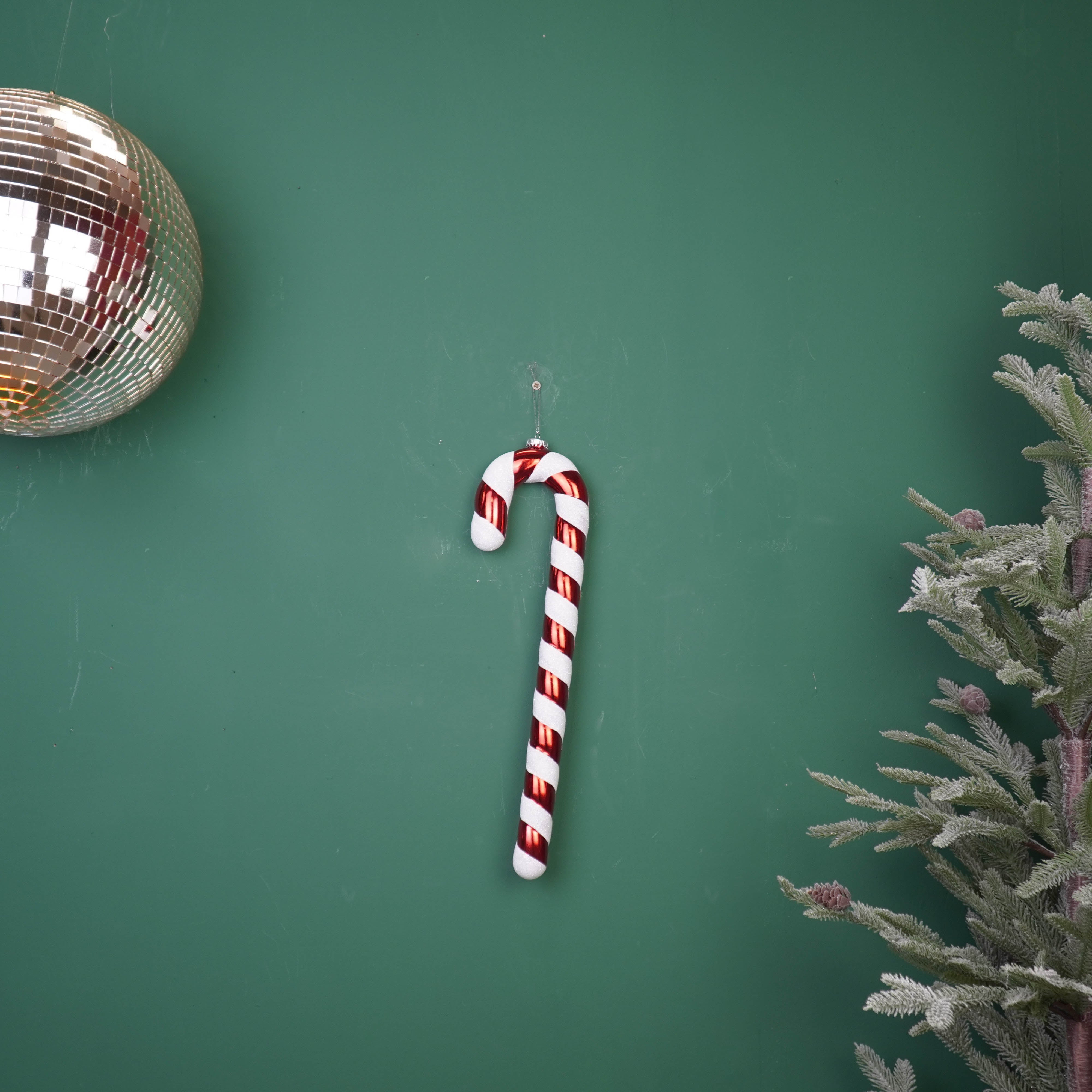 Kerstversiering - Zuurstok - Kunststof - Rood/ Wit - 11x3x42 cm