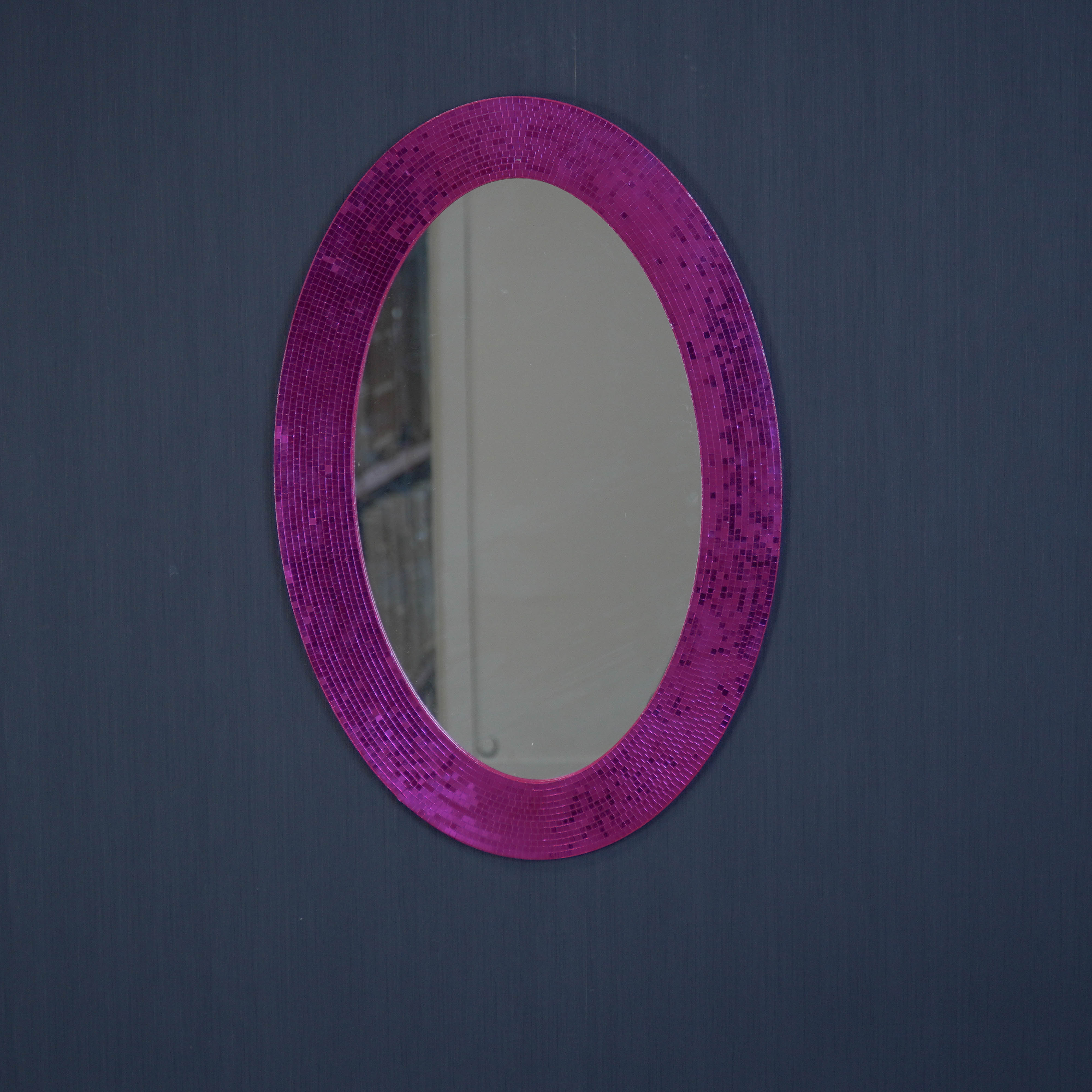 Spiegel - Wandspiegel Discosteentjes - Roze - 60x1x40cm
