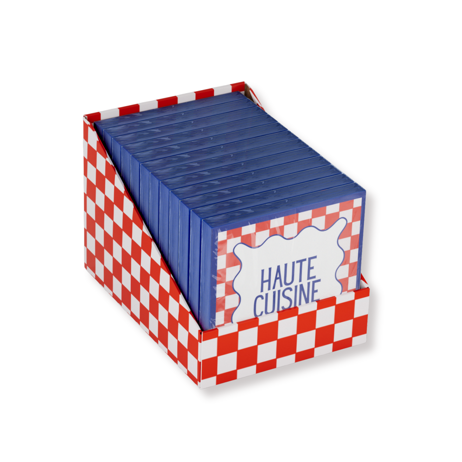 Papieren Servetten 33x33 cm – 3-Laags – FSC –Rood/Blauw/Lichtroze – 'Haute Cuisine' – 20 Stuks