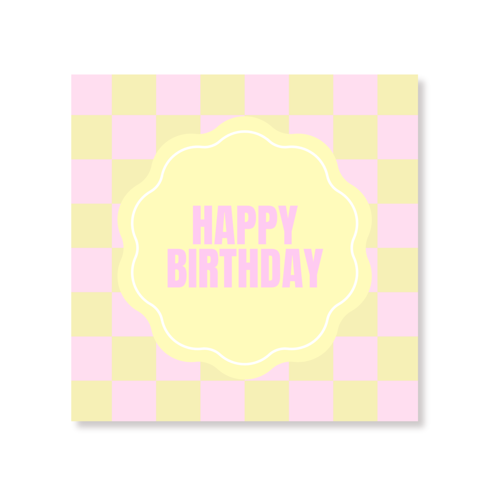 Papieren Servetten 33x33 cm – 3-Laags – FSC – Roze/Geel – 'Happy Birthday' – 20 Stuks