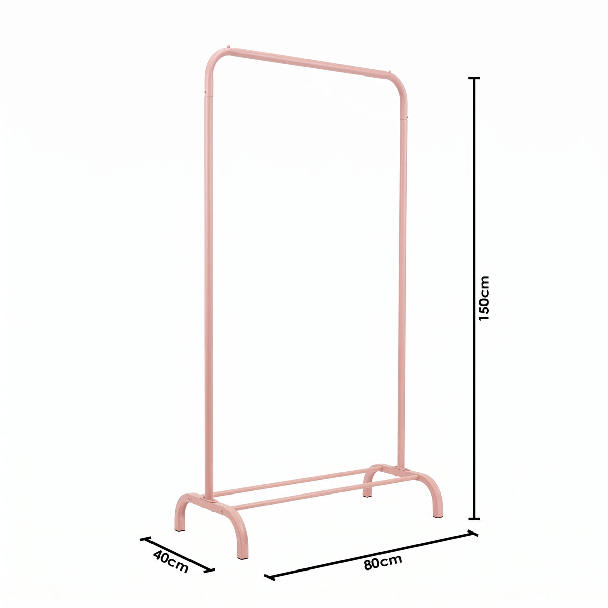 Kledingrek - Metaal - Licht Roze - 80x40x150cm