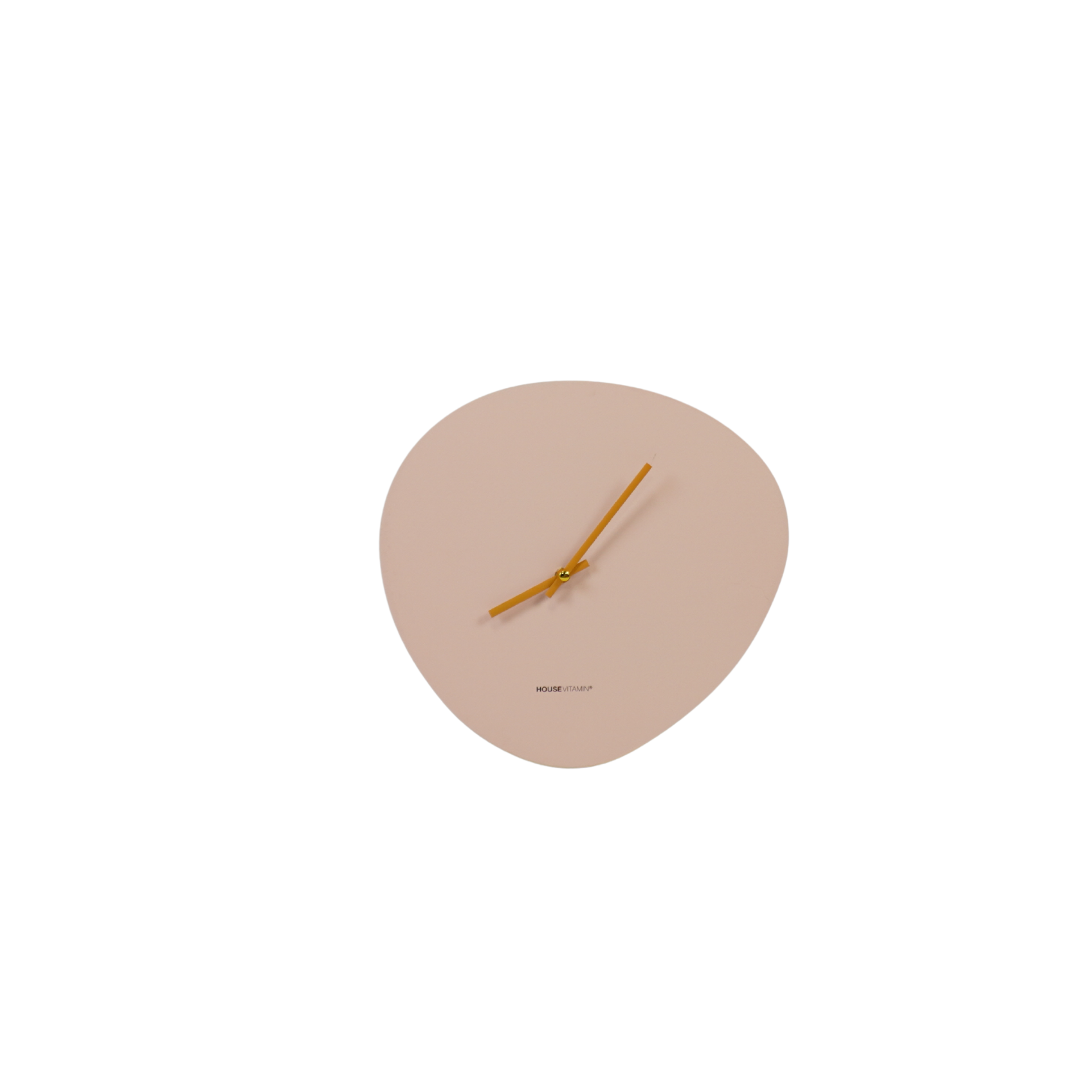 Klok - Wandklok Organisch- Roze/ Oranje - 30x30x0,5 cm