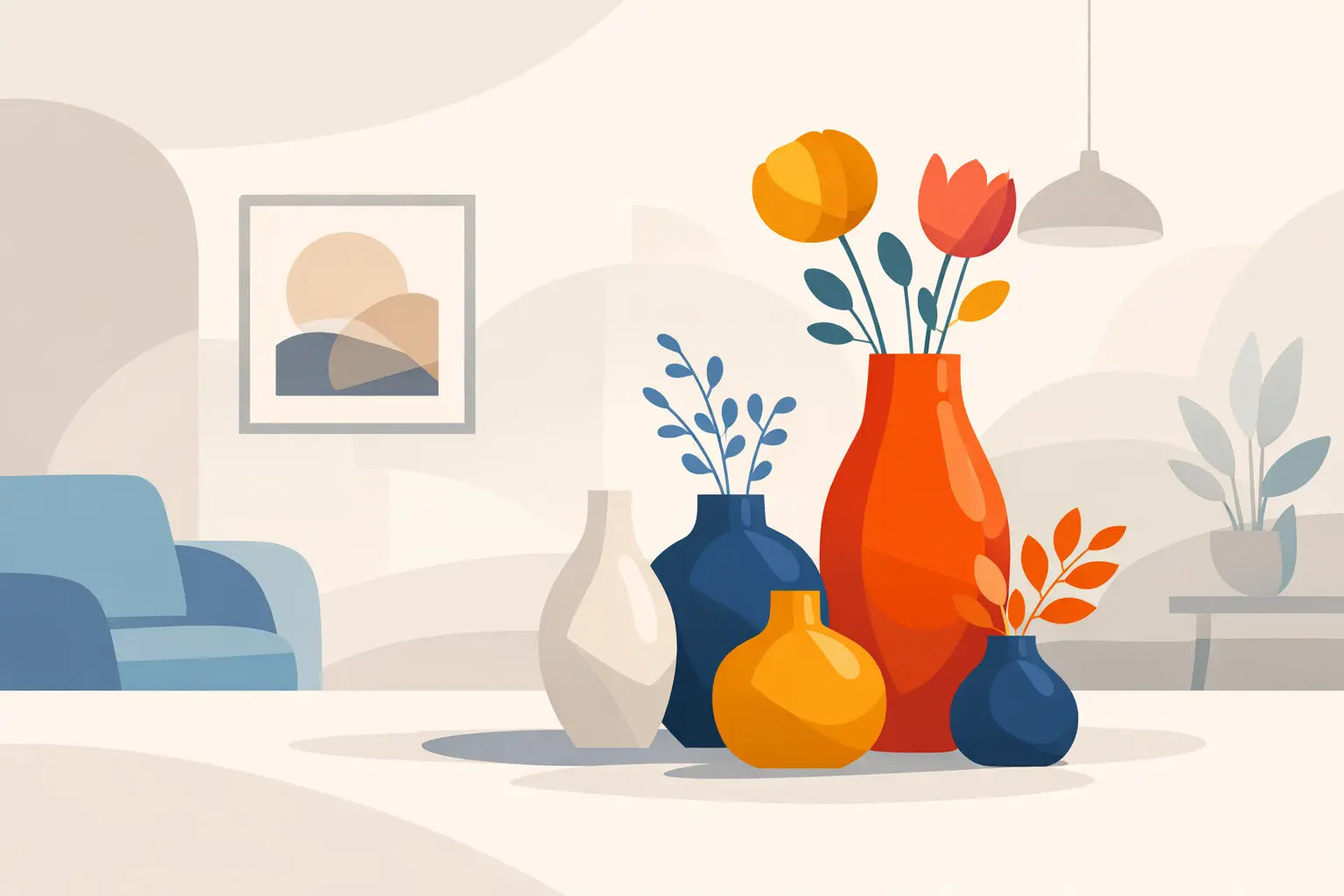 Moderne vaas met kleur in je interieur