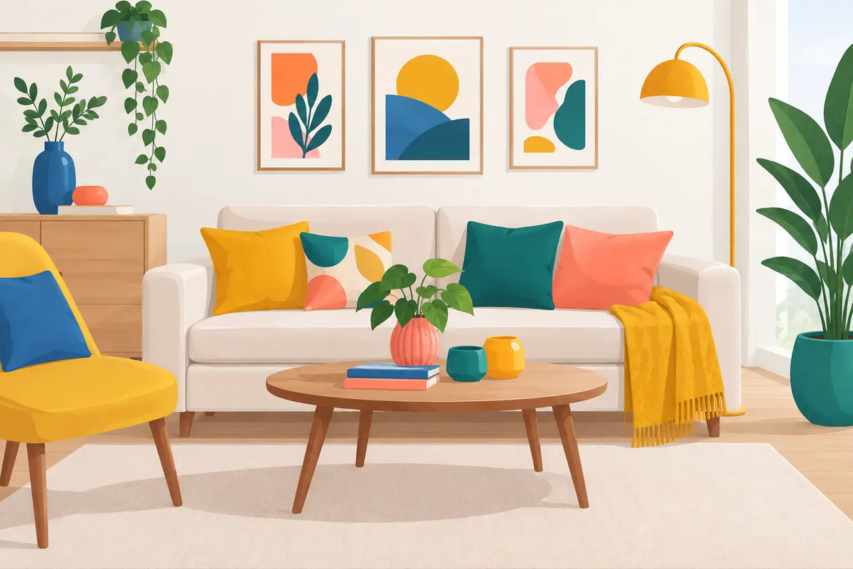 Gids kleurrijke accessoires combineren thuis