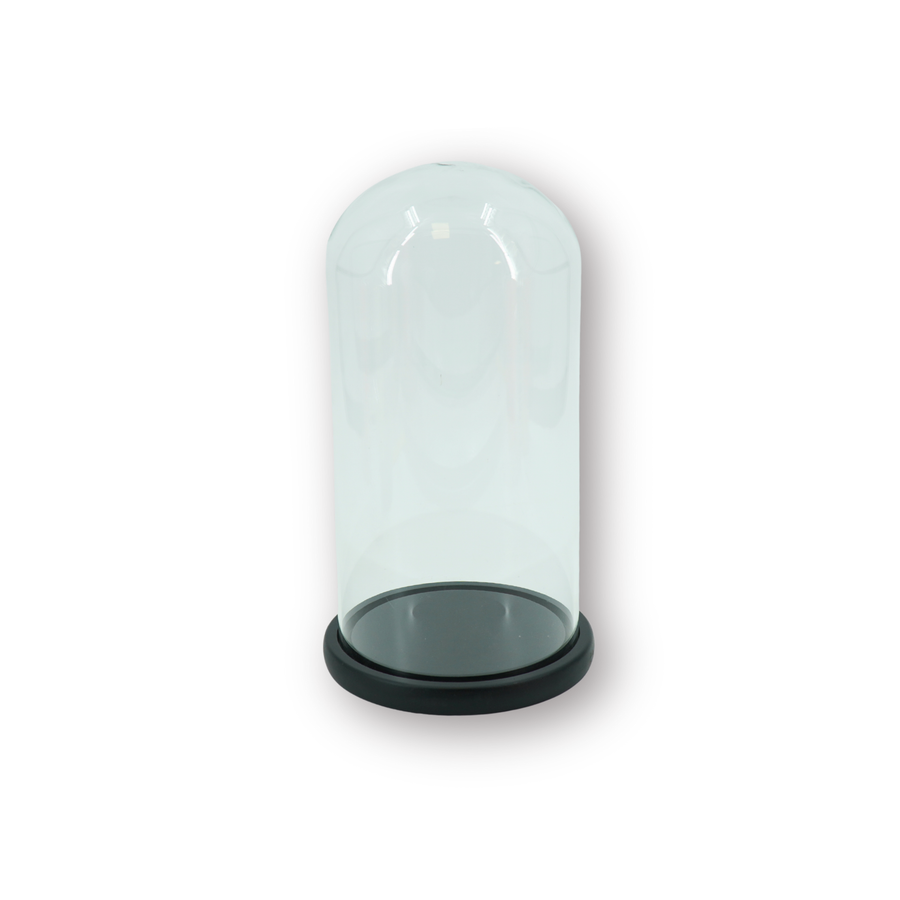 Stolp - Glas/Hout - Zwart - 17x17x32cm