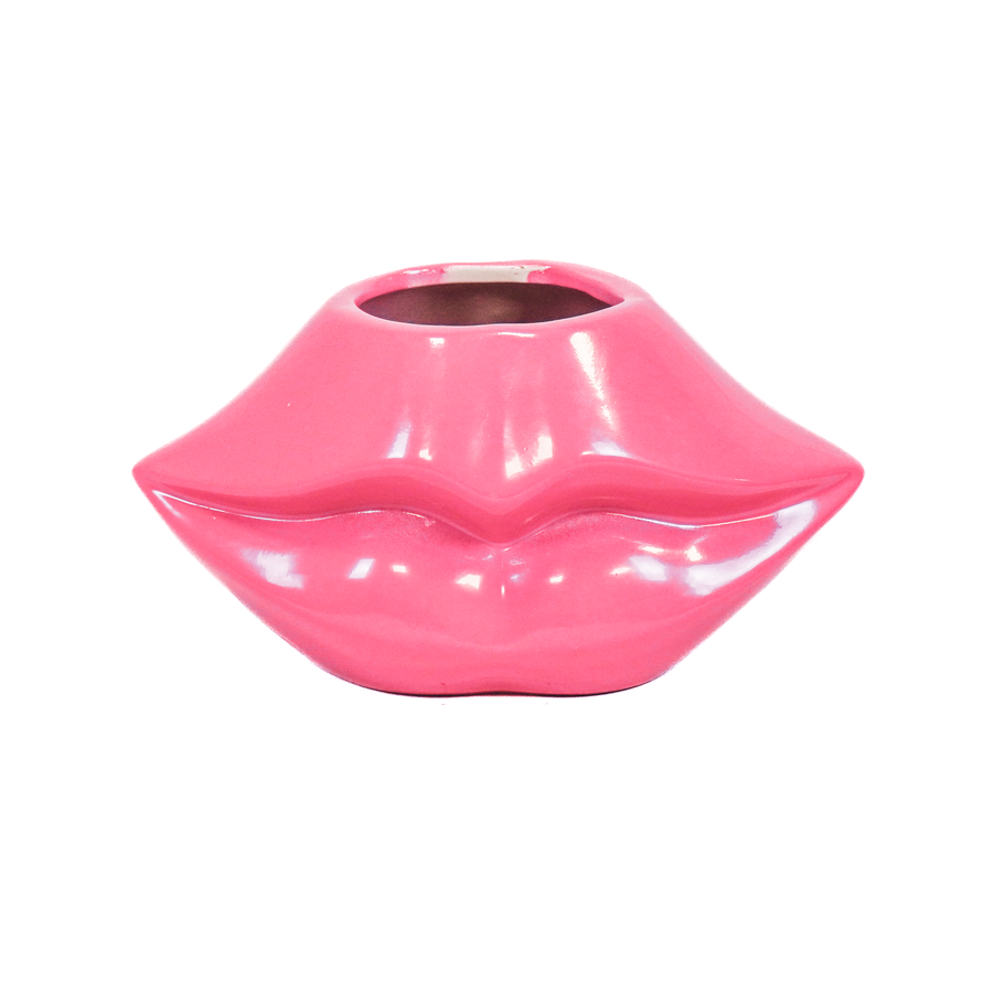Pot - Lip - Keramiek - Neonroze - 21x19x11cm