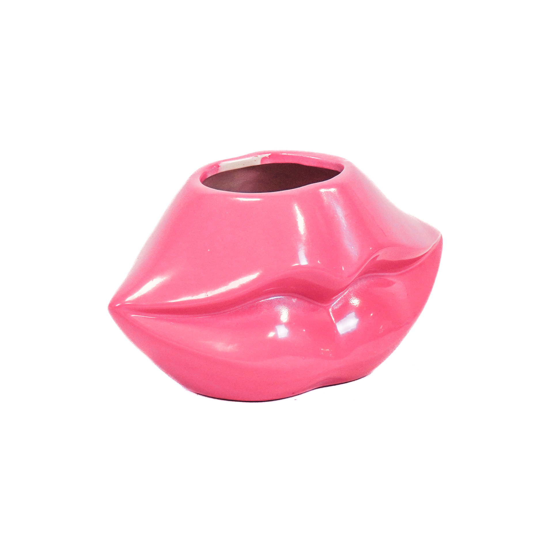 Pot - Lip - Keramiek - Neon Roze - 21x19x11cm