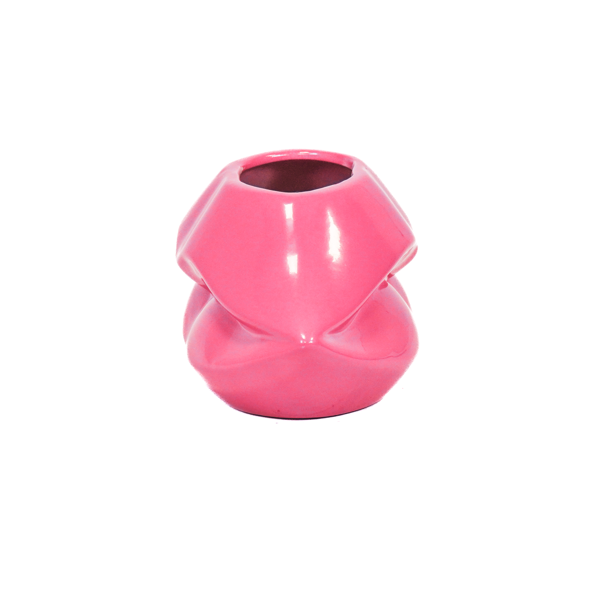Pot - Lip - Keramiek - Neon Roze - 21x19x11cm