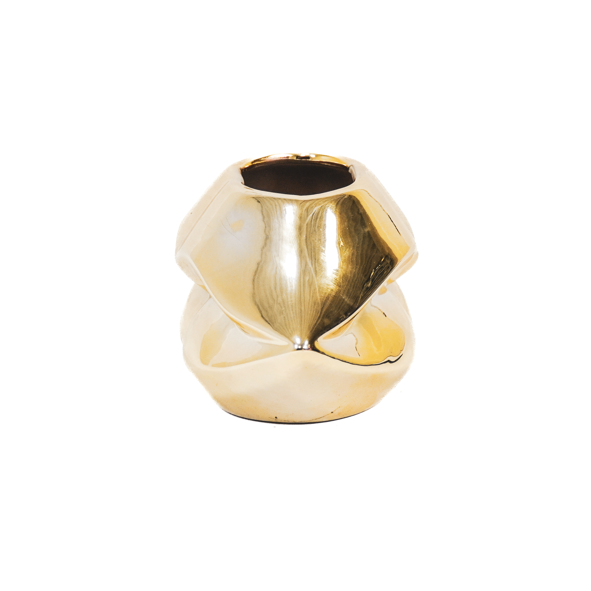 Pot - Lip - Keramiek - Goud - 21x19x11cm
