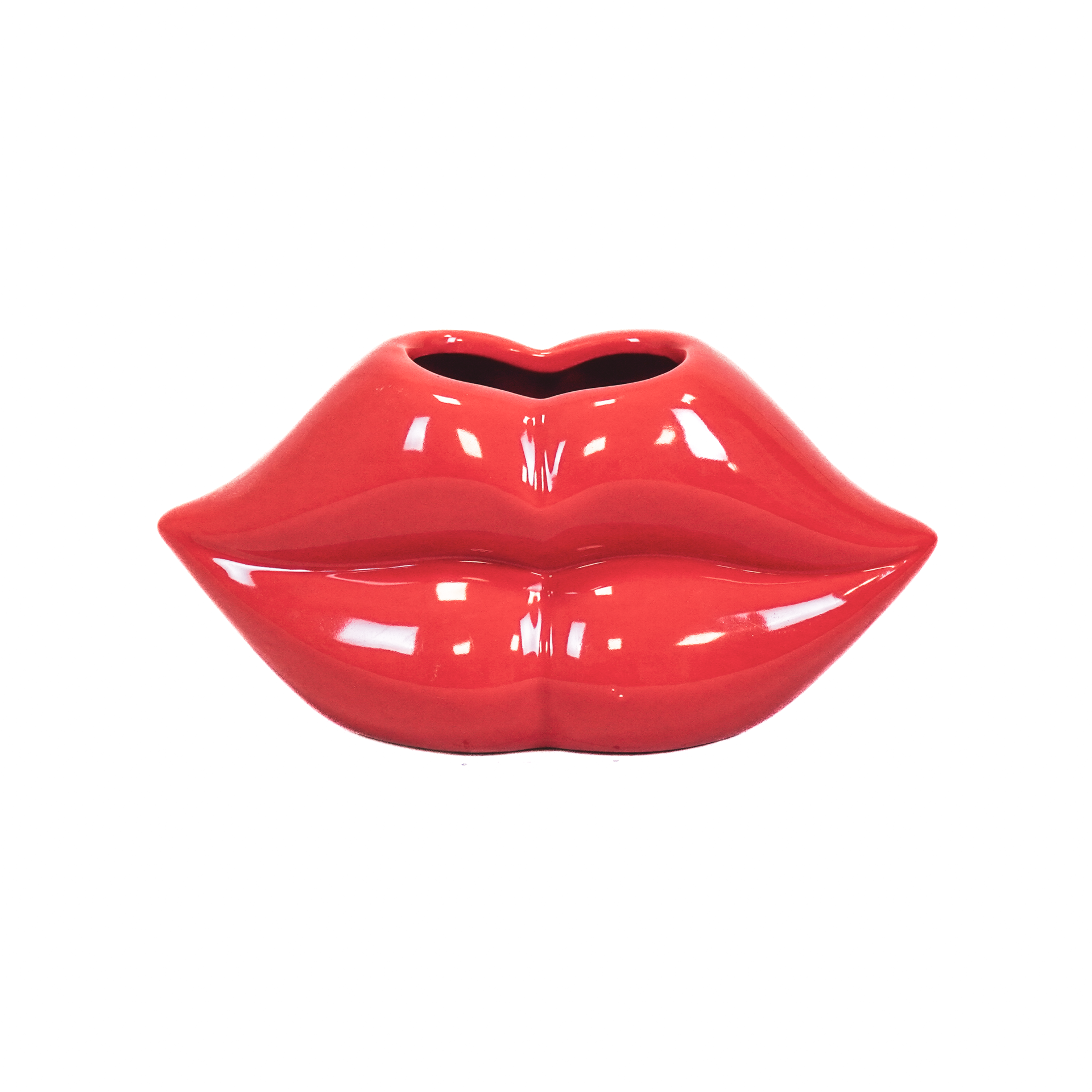 Pot - Lip - Keramiek - Rood - 15,5x6,5x7,5cm