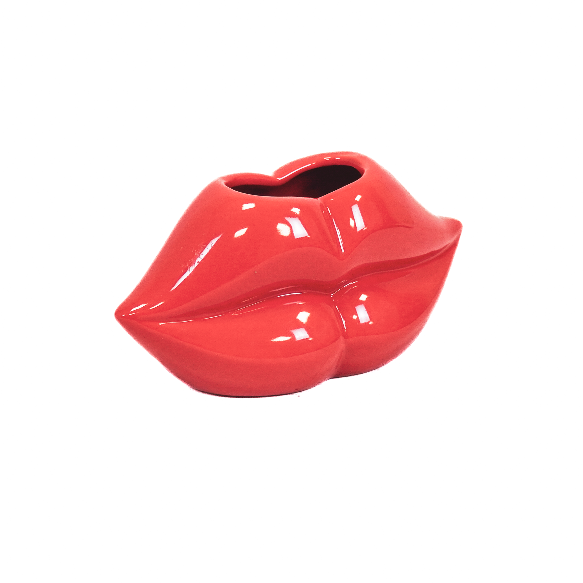 Pot - Lip - Keramiek - Rood - 15,5x6,5x7,5cm