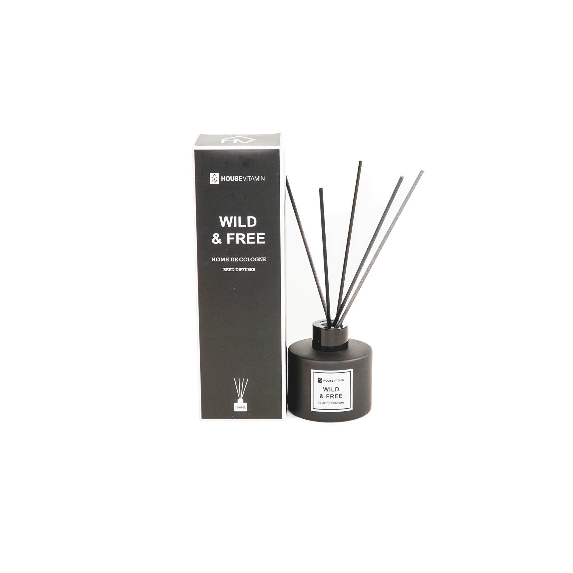 Geurstokjes - 100 ml - Wild and free - 7 x 7 x 14 cm