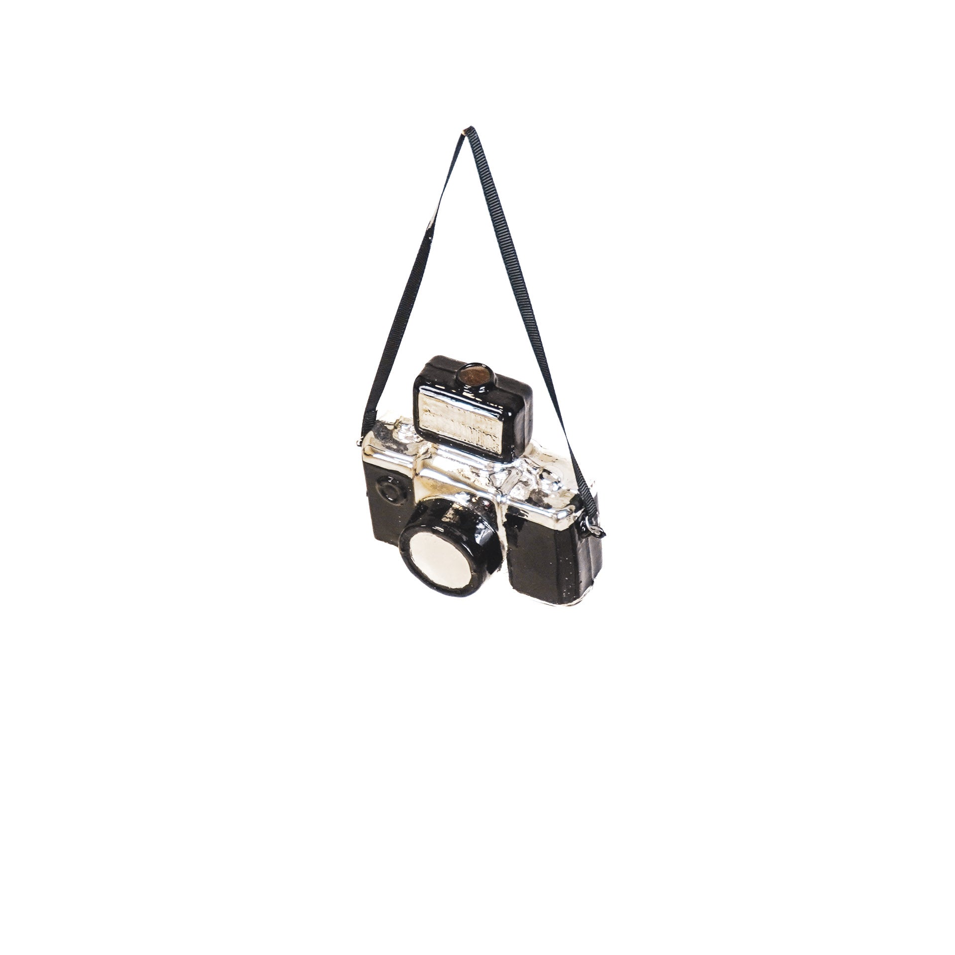 Kerstversiering - Kersthanger - Camera - Glas - Zilver - 9,5x5x9cm