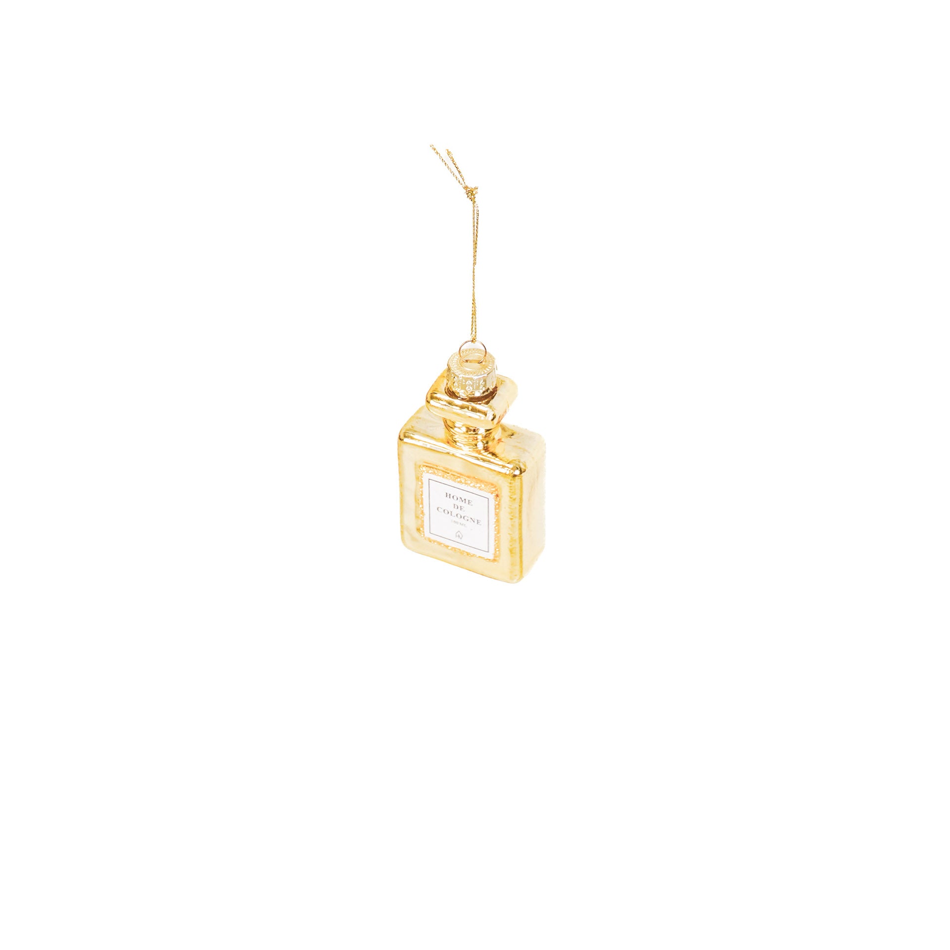 Kersthanger - Parfum Fles - Glas - Goud - 5x2,5x9cm