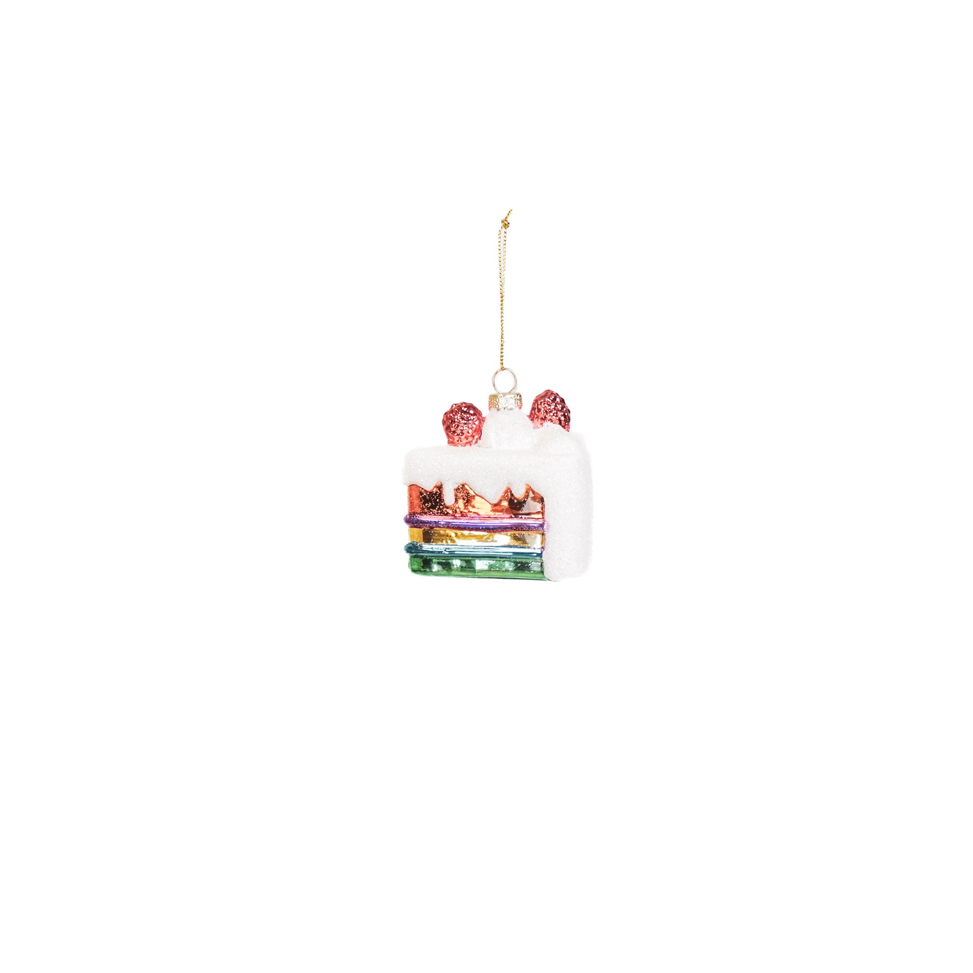 Kersthanger - Taart - Glas - 7,5x6,5x7,5cm