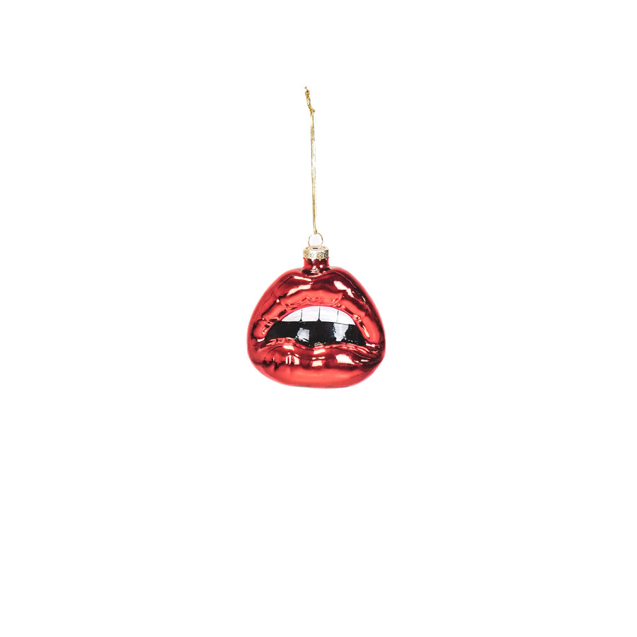 Christmas ornament - Lip - Glass - Red - 8,5x3,5x8,5cm