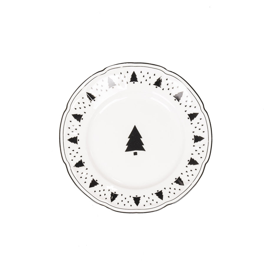 Gebaksbord - Kerstboom - New Bone China - Ø15cm